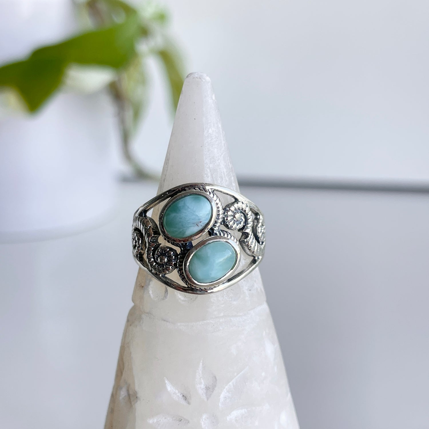Larimar Detailed Ring Sz7