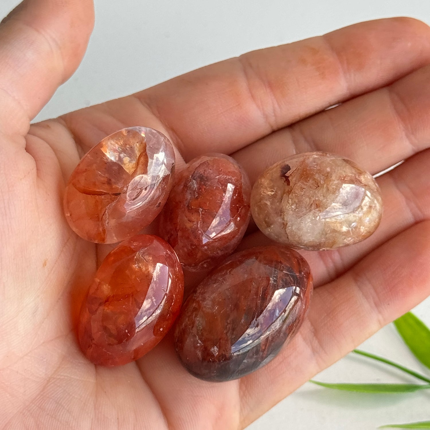 Fire Hematoid Quartz Tumbled