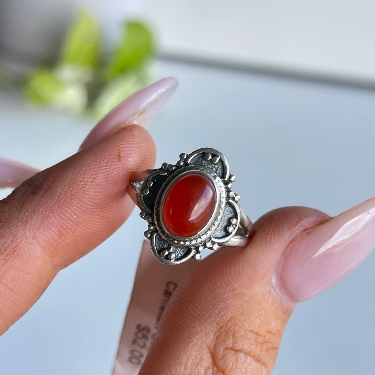 Carnelian Oval Ring 005