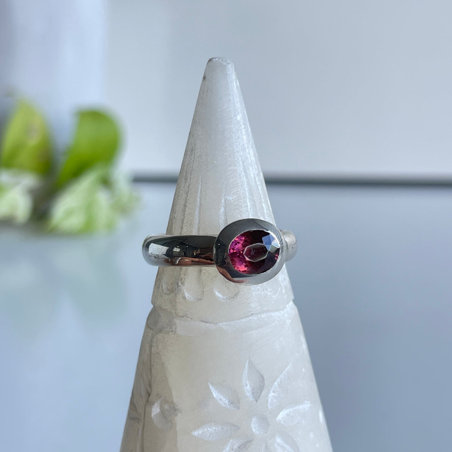 Pink Tourmaline Extra Quality Oval Ring Sz7