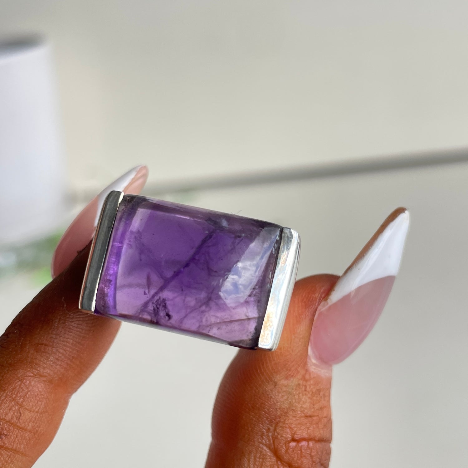 Amethyst Rectangle Ring Sz10