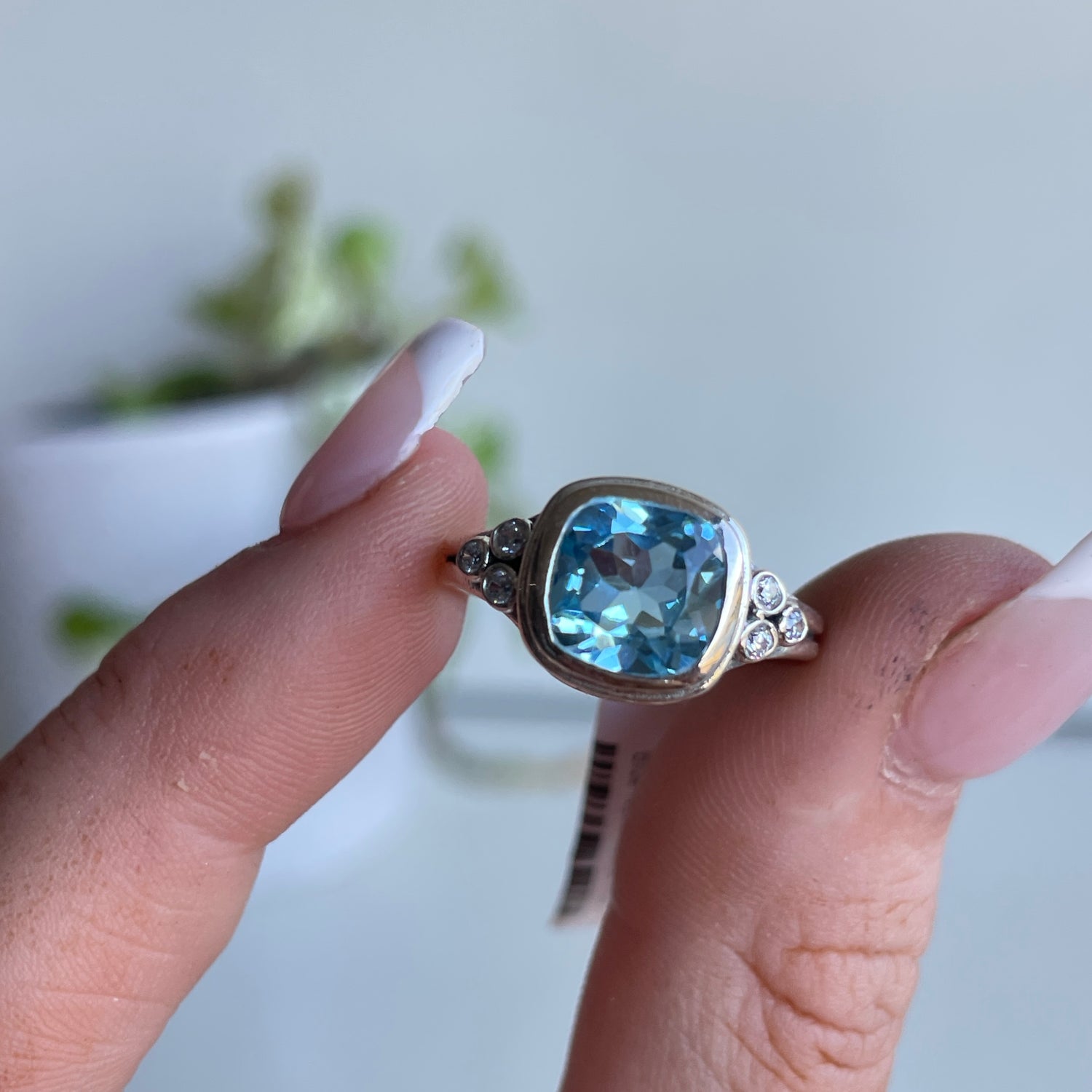 Blue Topaz Square Ring