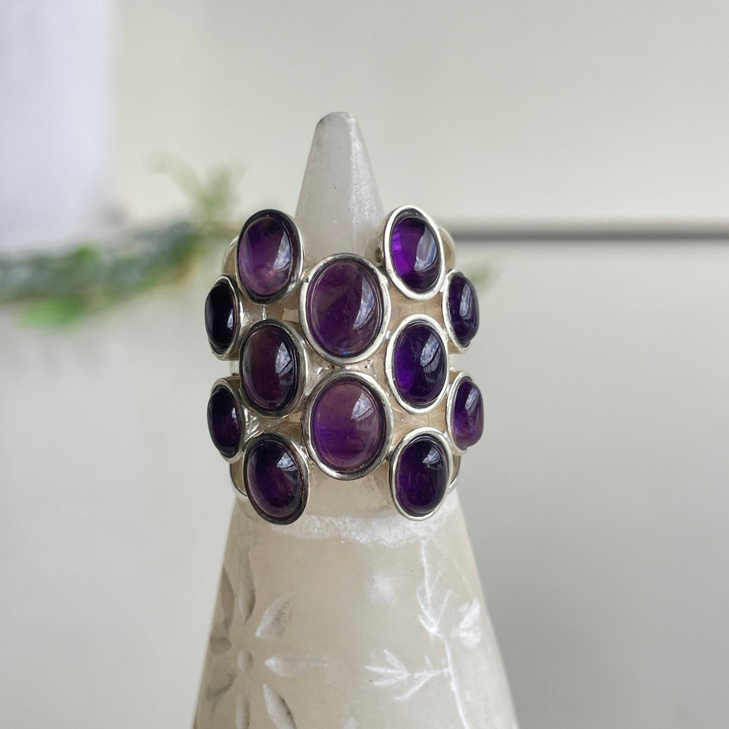 Amethyst Multi Stone Ring Sz8