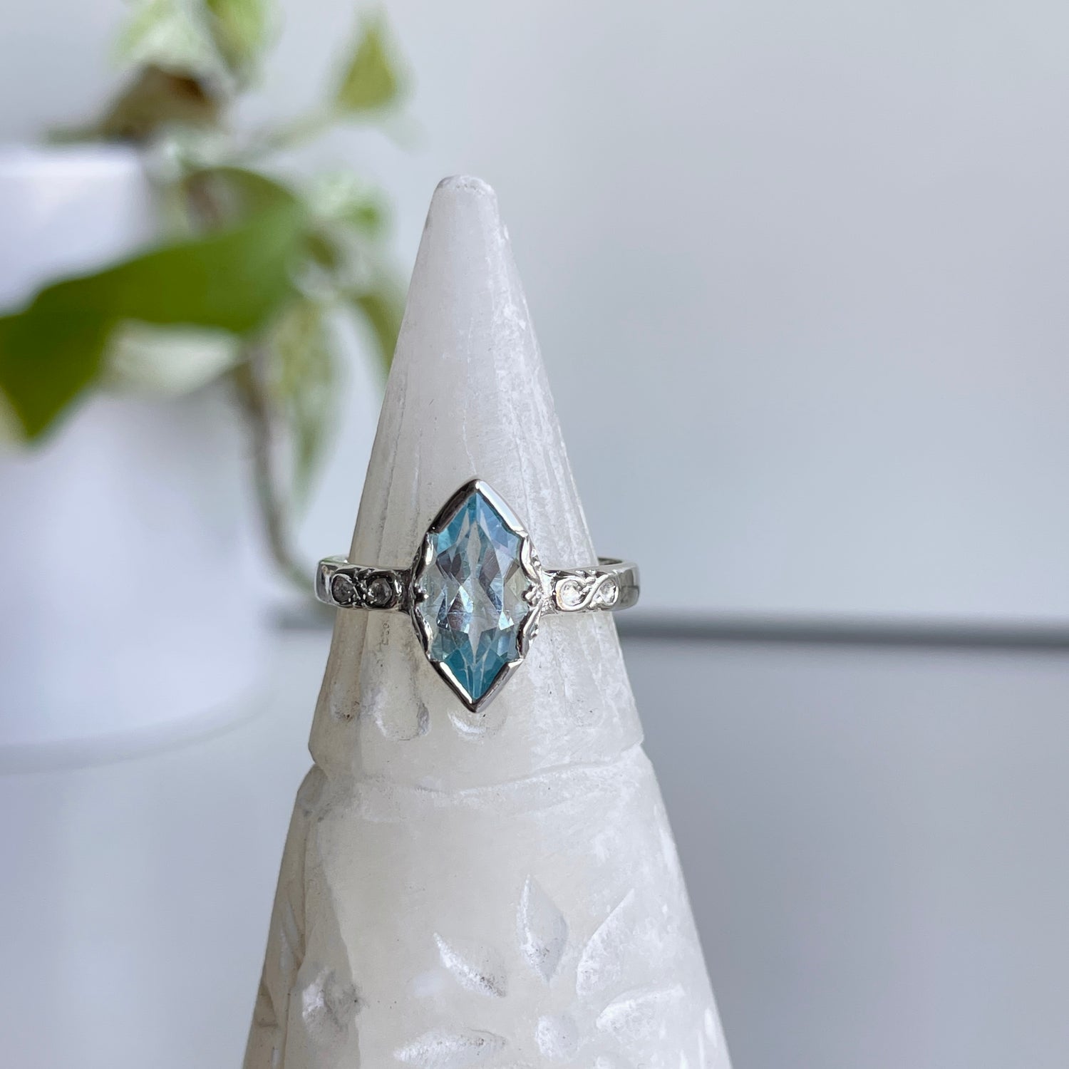 Blue Topaz Marquise Ring