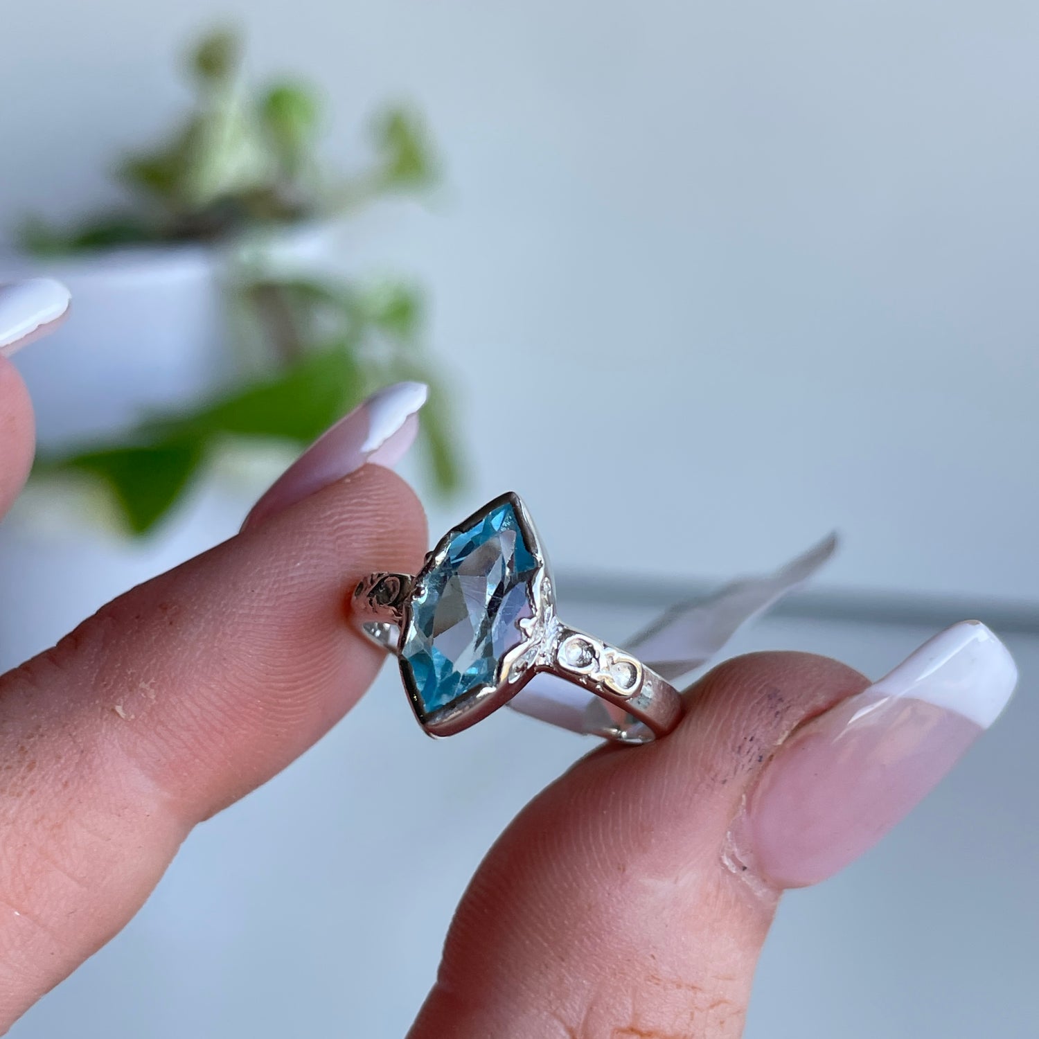 Blue Topaz Marquise Ring