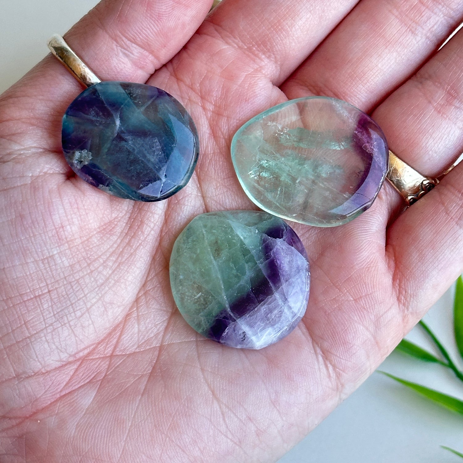 Fluorite Flat Stone Bra Buddy