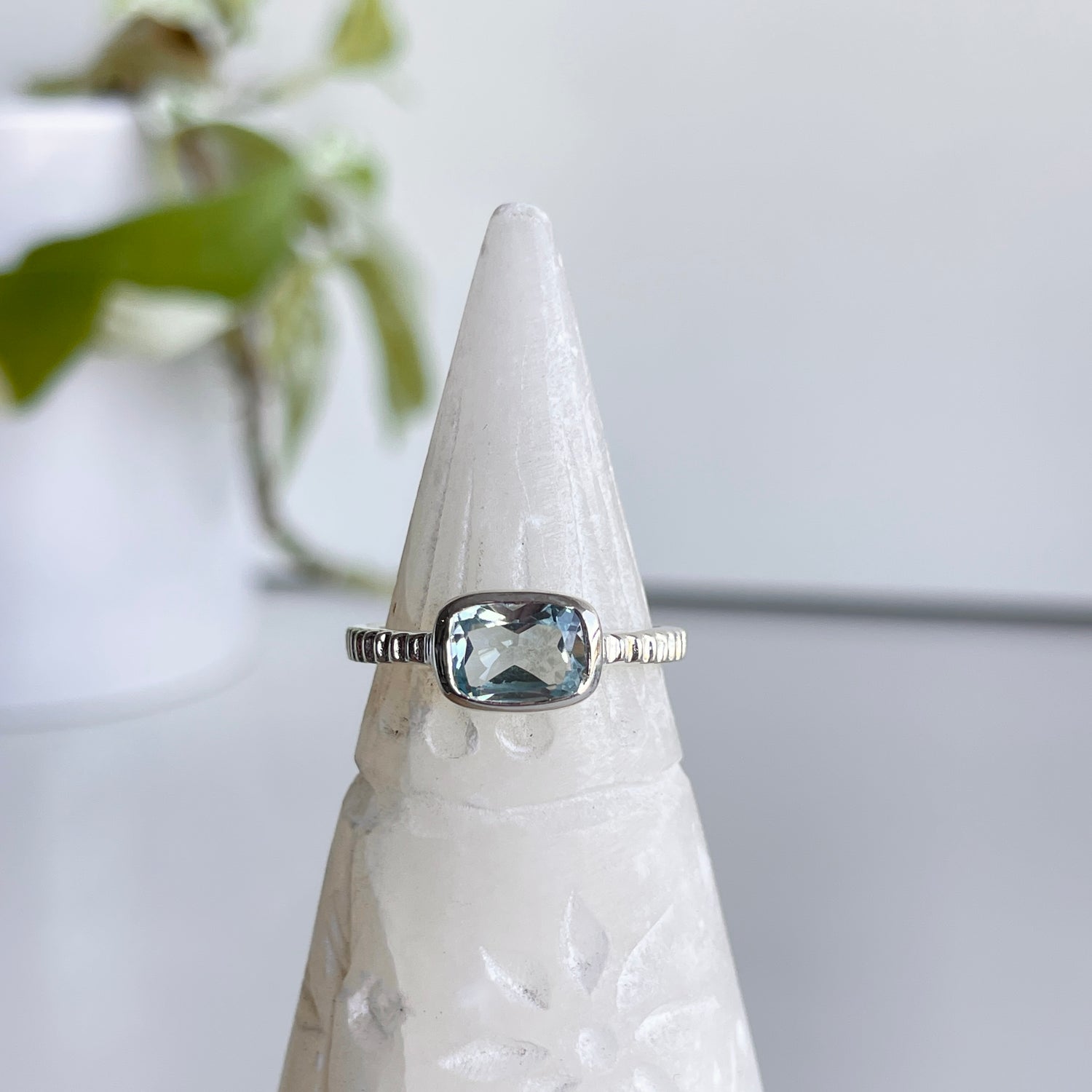 Blue Topaz Rectangle Ring