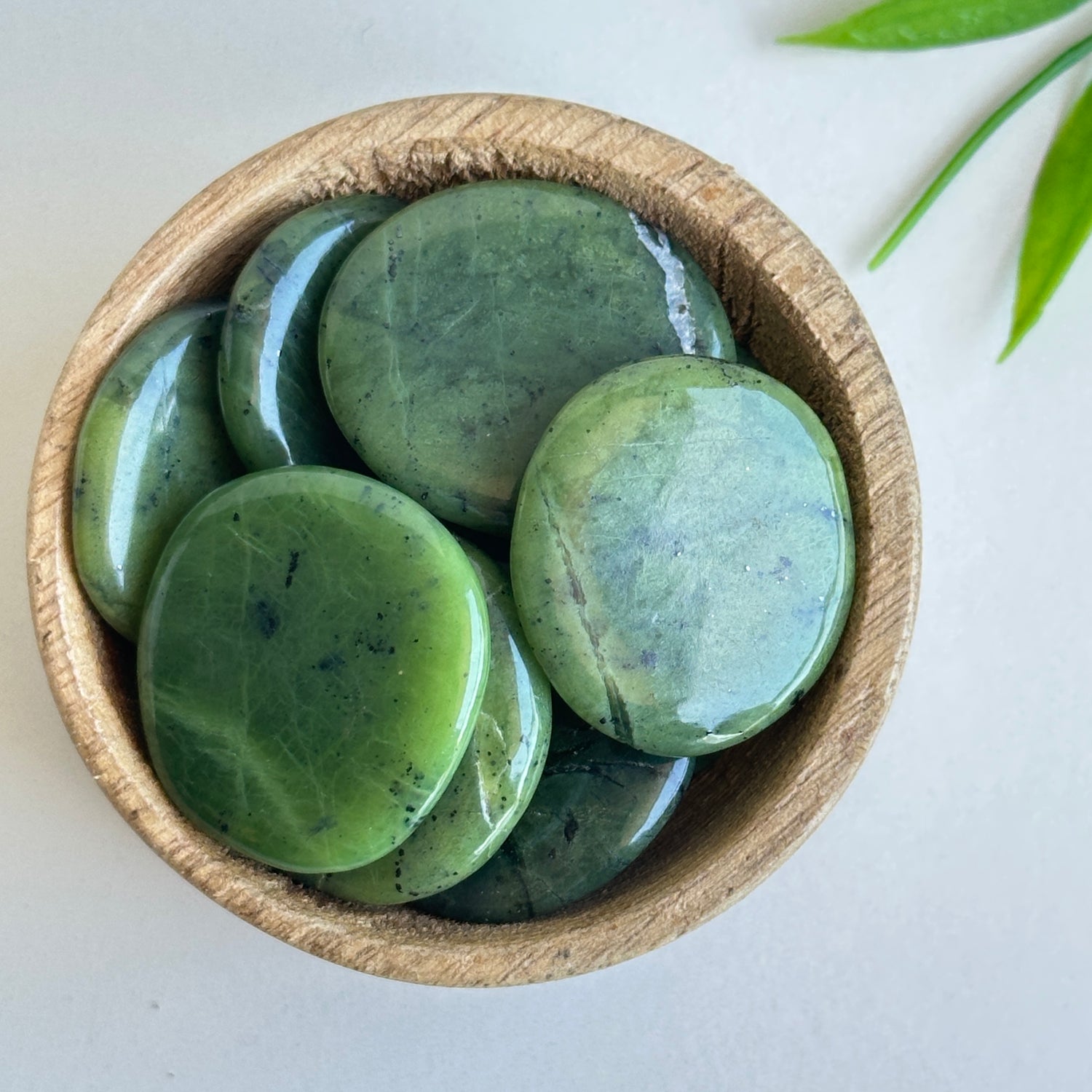 Nephrite Jade Flat Stone Bra Buddy