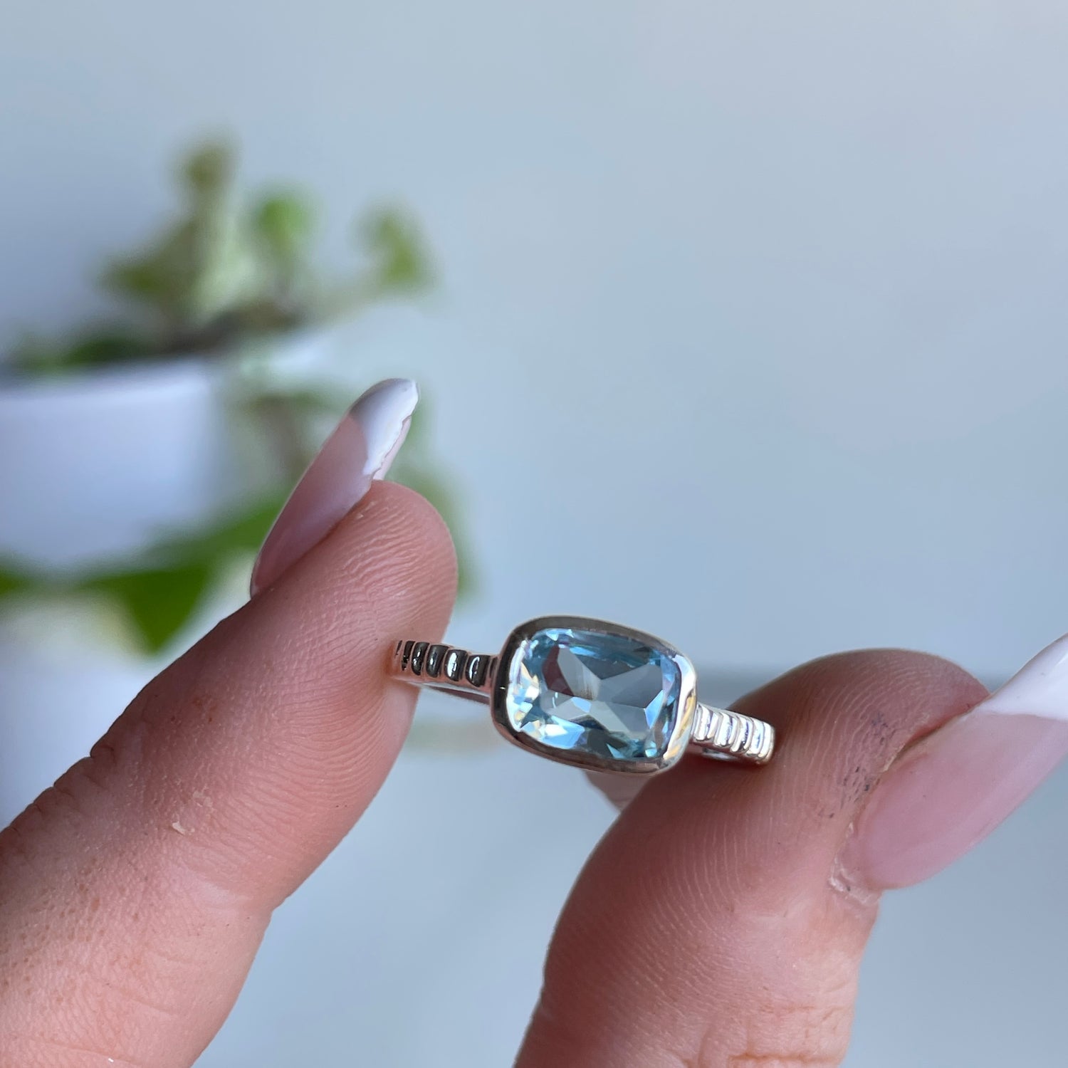 Blue Topaz Rectangle Ring