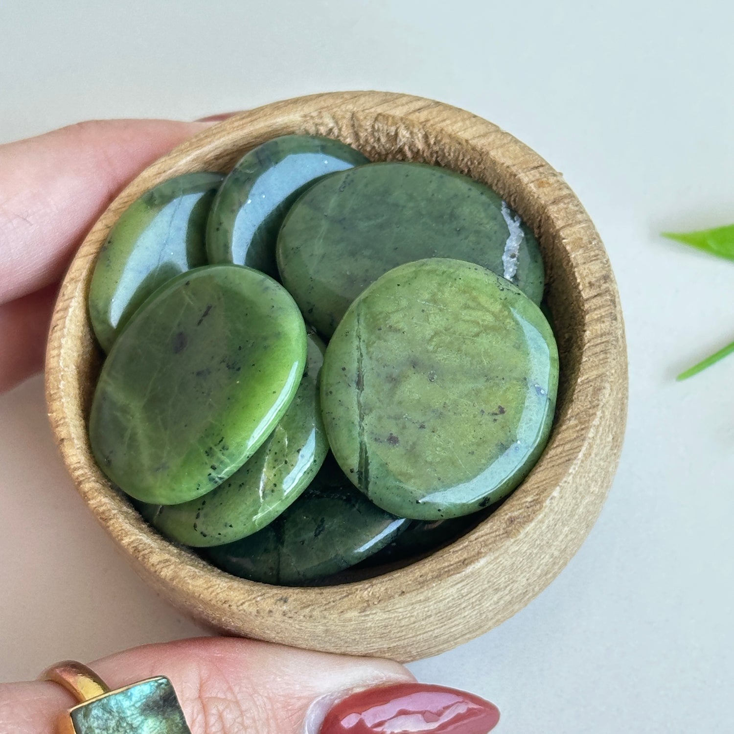 Nephrite Jade Flat Stone Bra Buddy