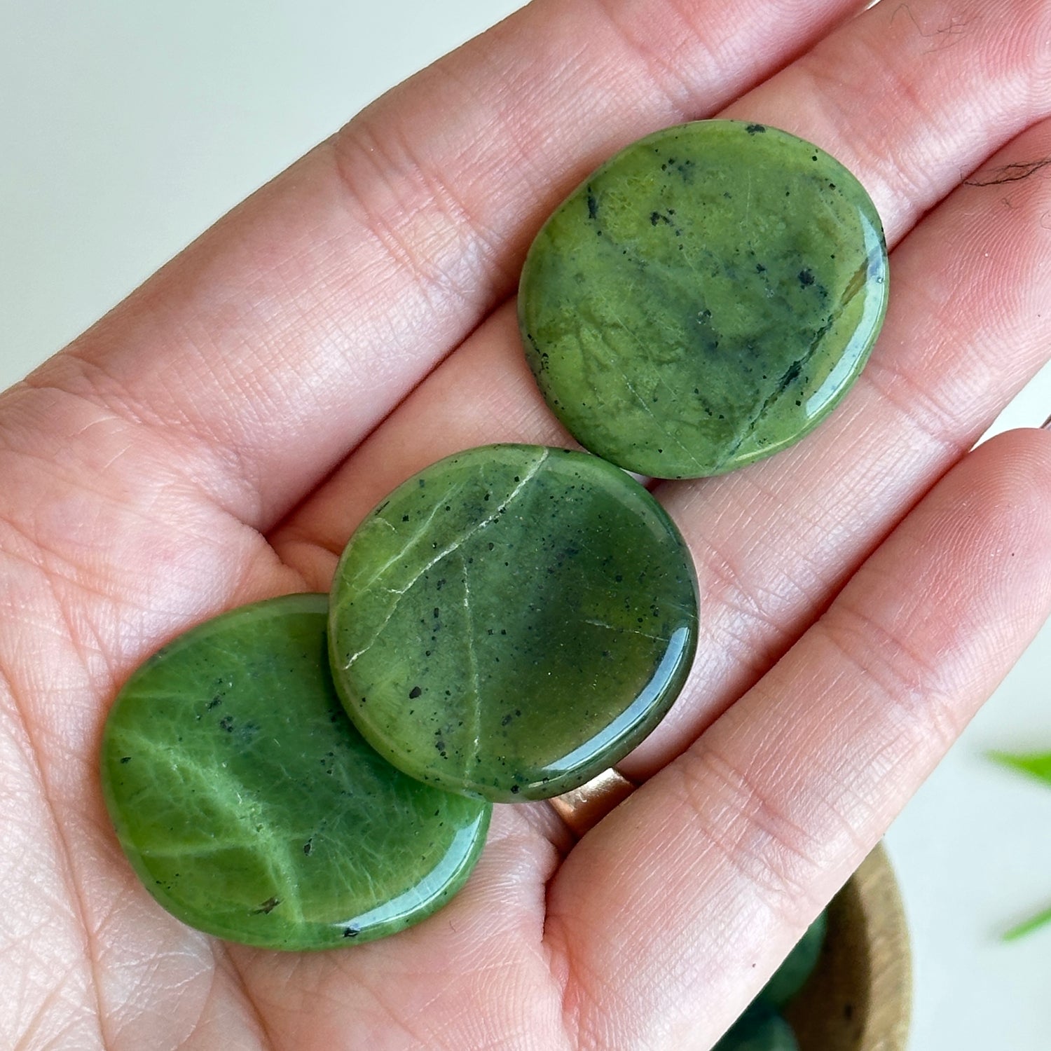 Nephrite Jade Flat Stone Bra Buddy