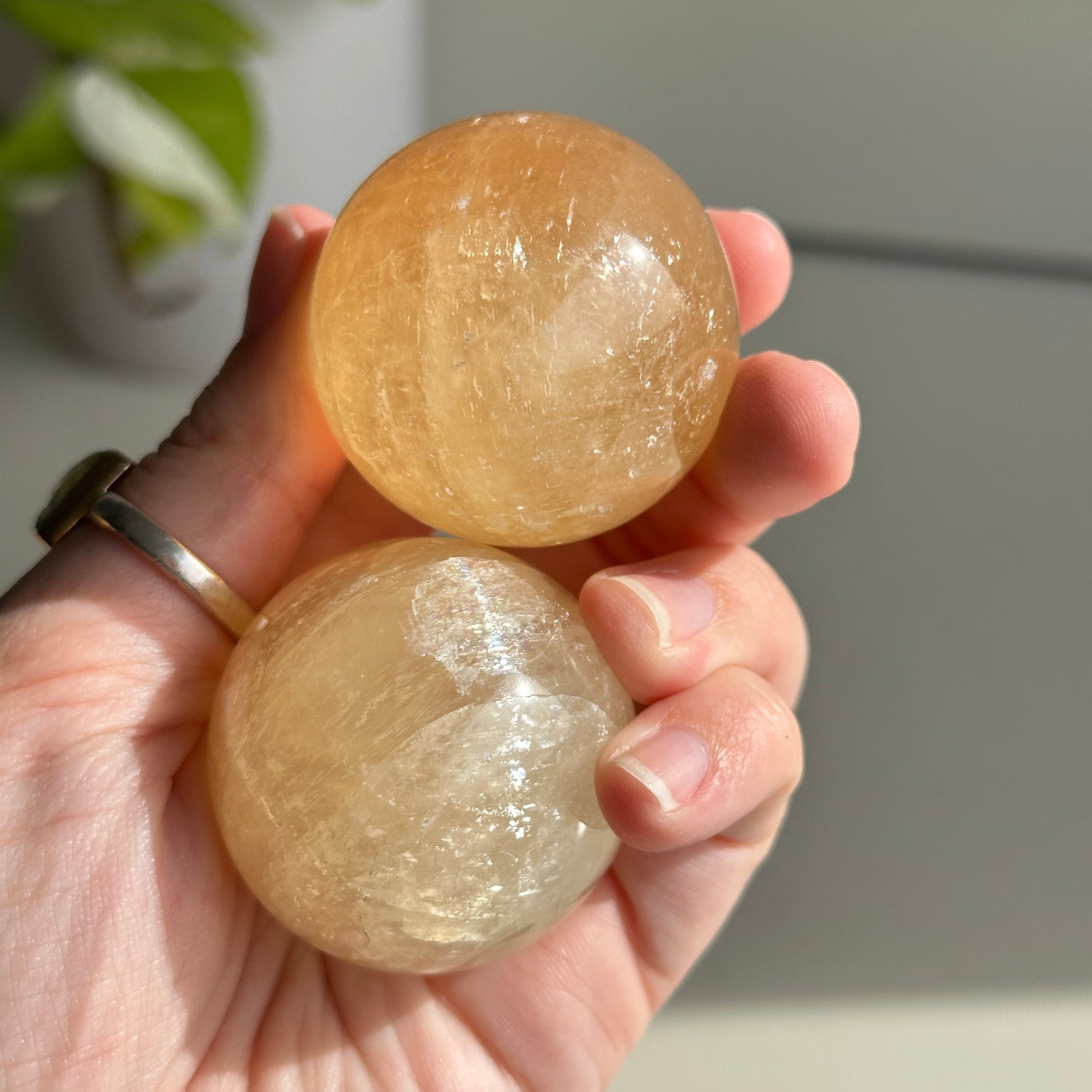 Honey Calcite Sphere 4cm - 4.5cm