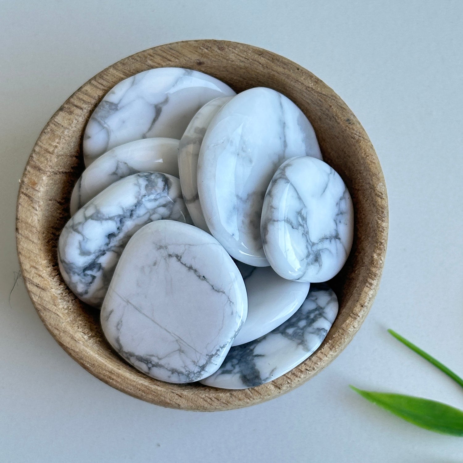 White Howlite Flat Stone Bra Buddy