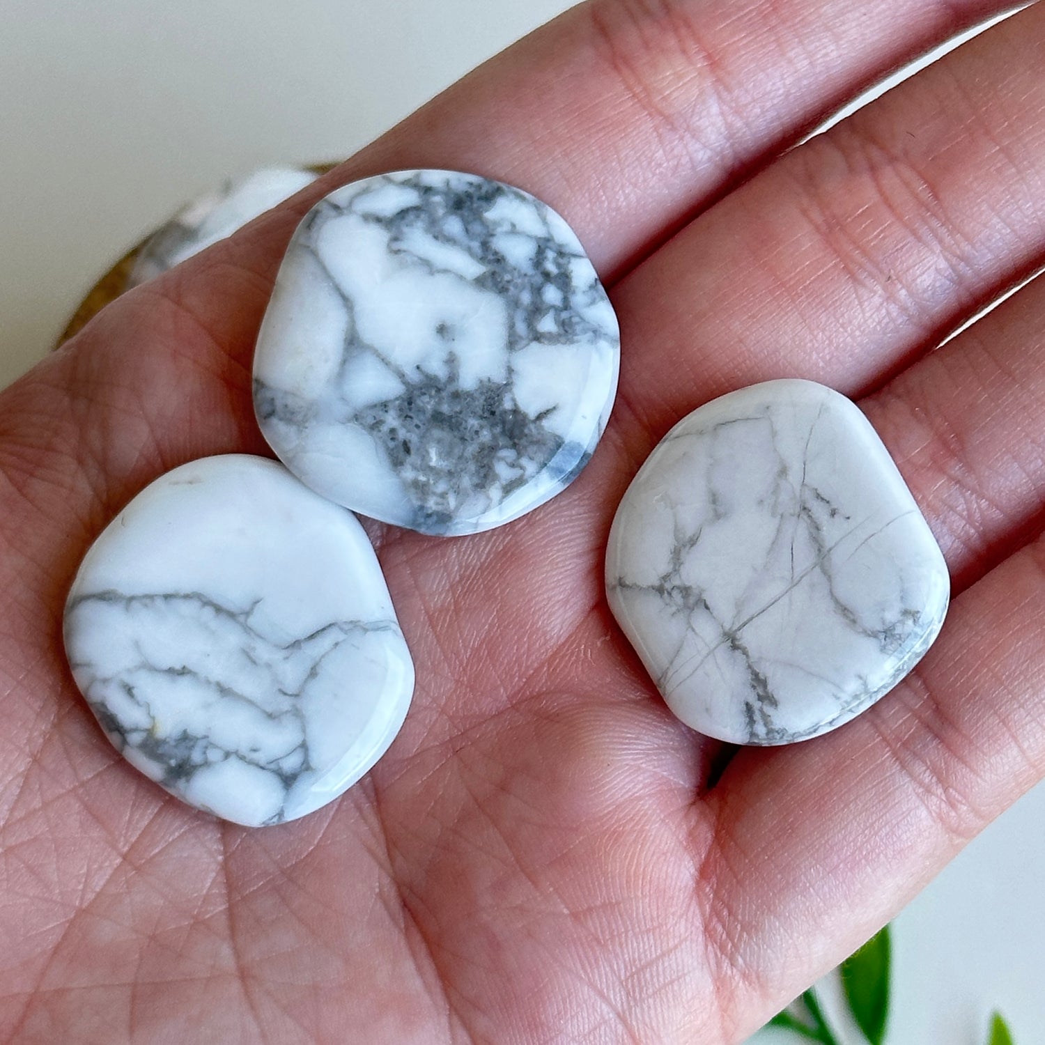 White Howlite Flat Stone Bra Buddy