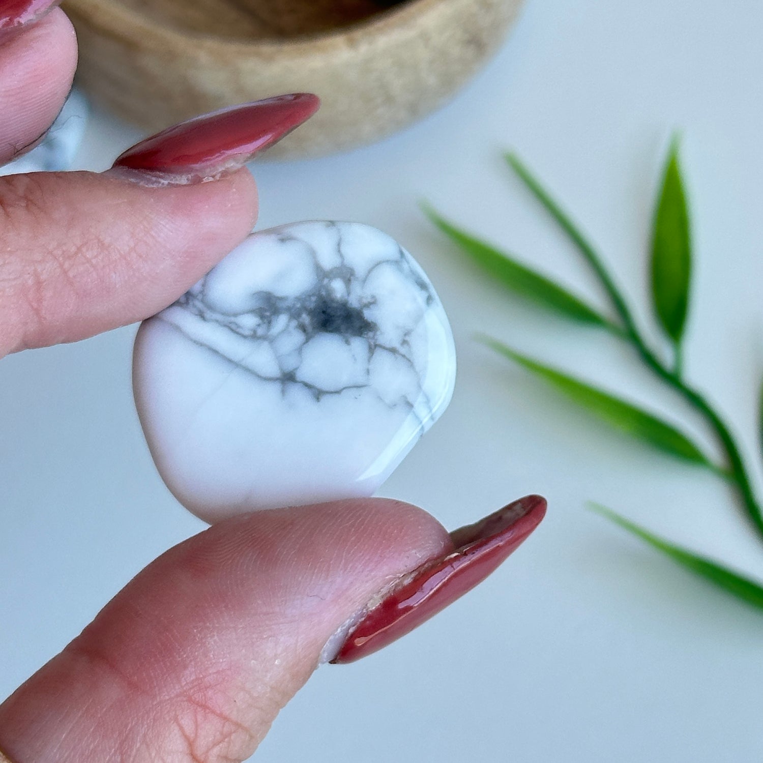White Howlite Flat Stone Bra Buddy