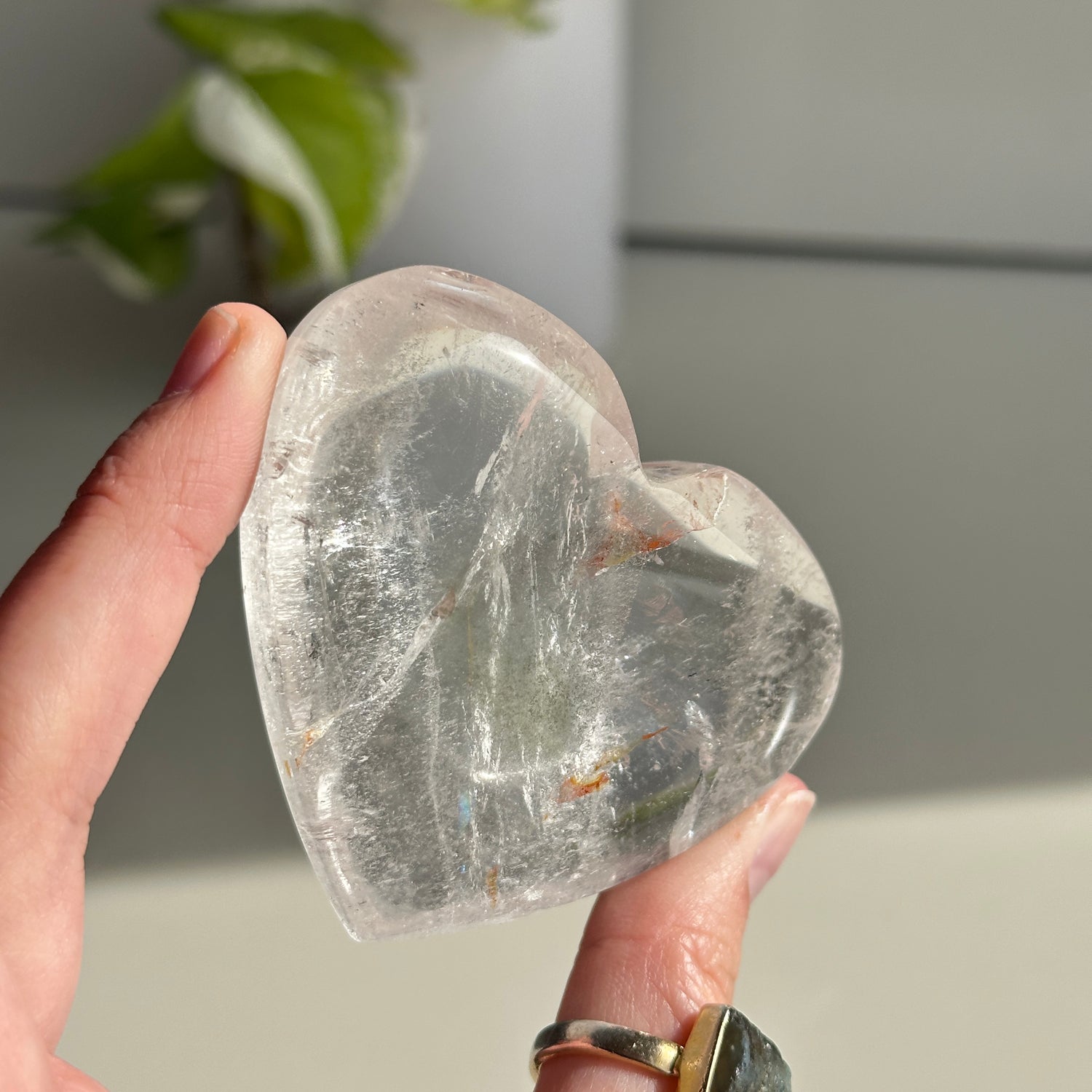 Clear Quartz Heart 6.9cm