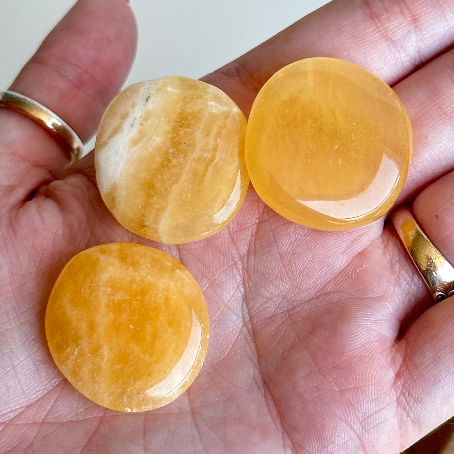 Orange Calcite Flat Stone Bra Buddy