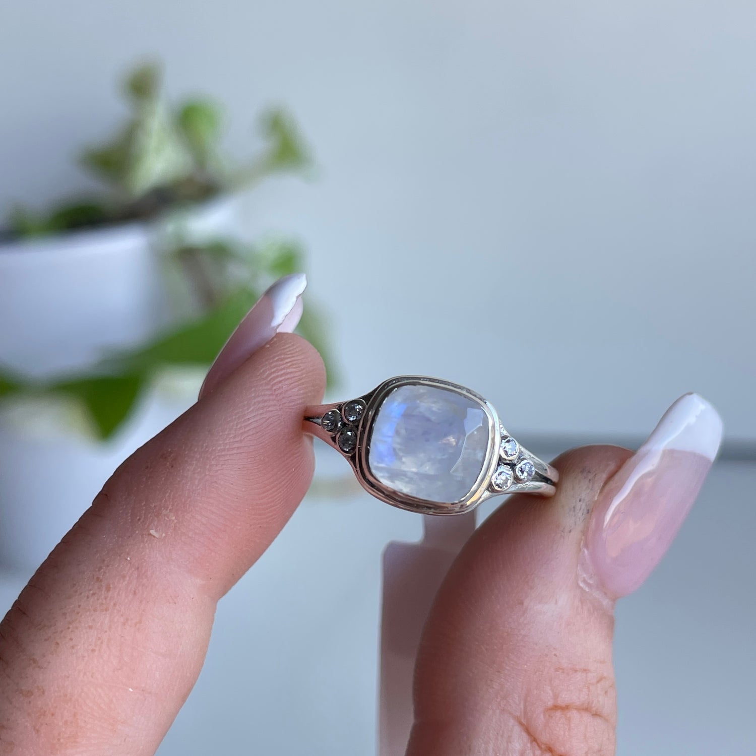 Moonstone Square Ring