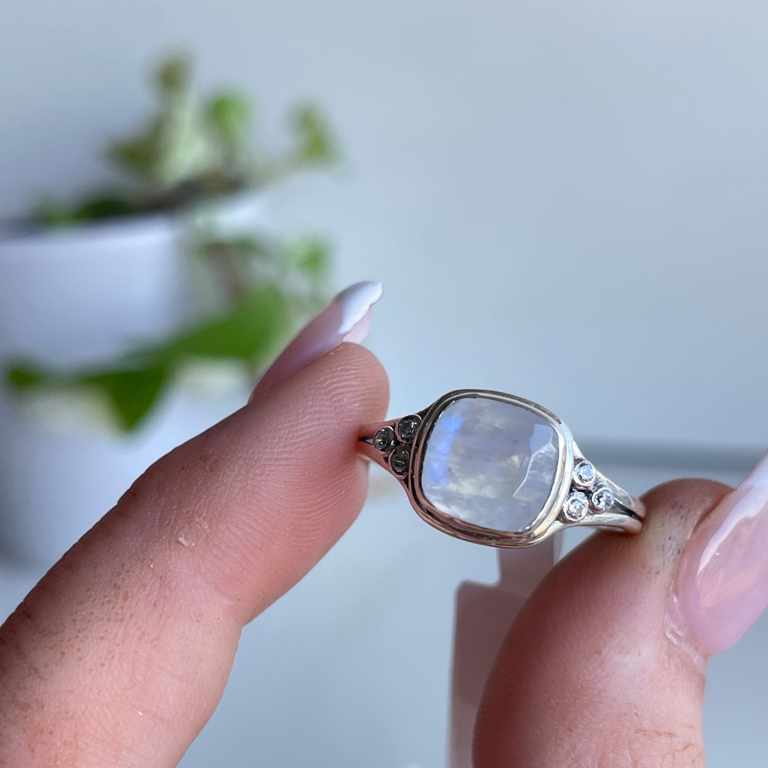 Moonstone Square Ring
