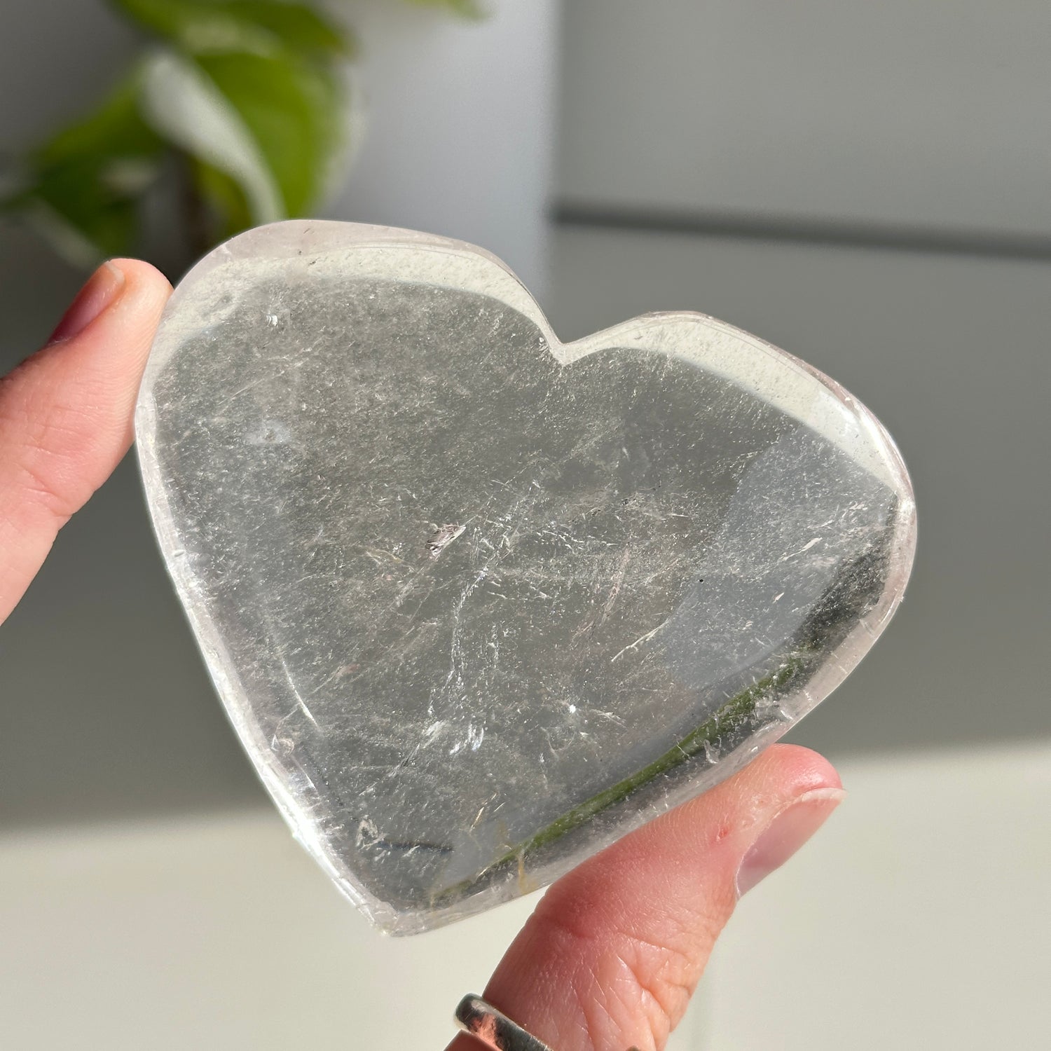 Clear Quartz Heart 7.4cm