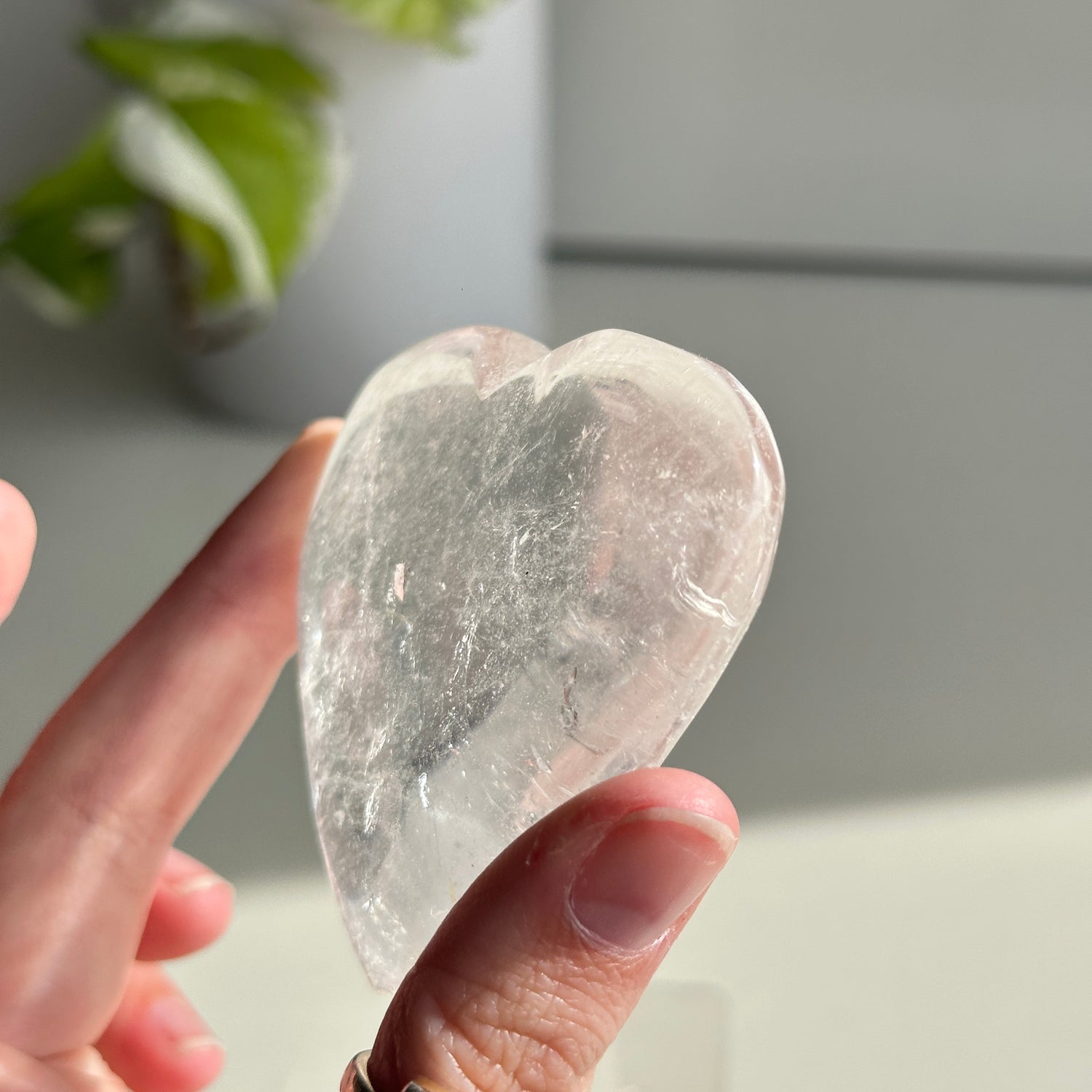 Clear Quartz Heart 7.4cm