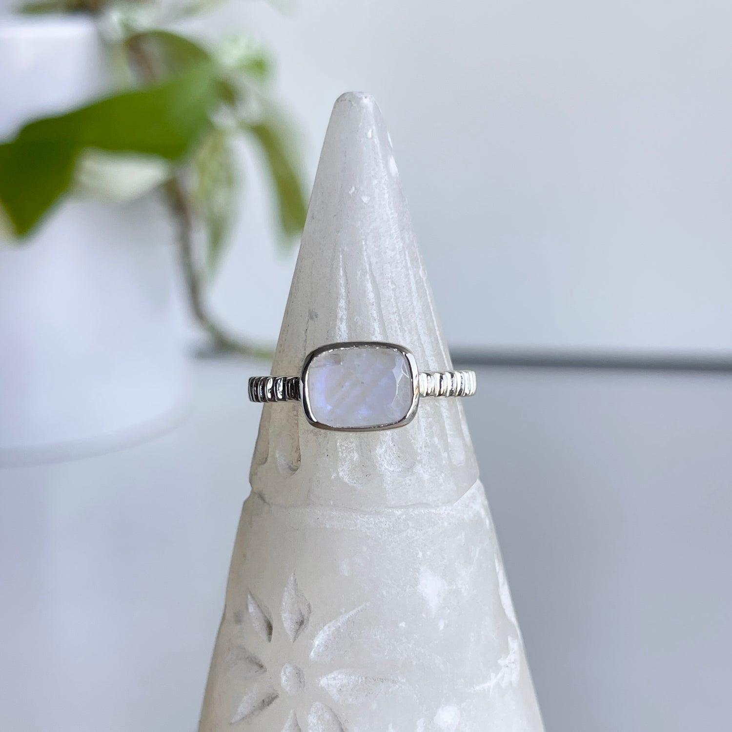 Moonstone Rectangle Ring