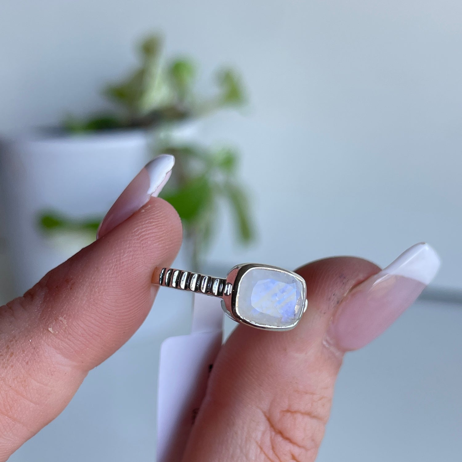 Moonstone Rectangle Ring