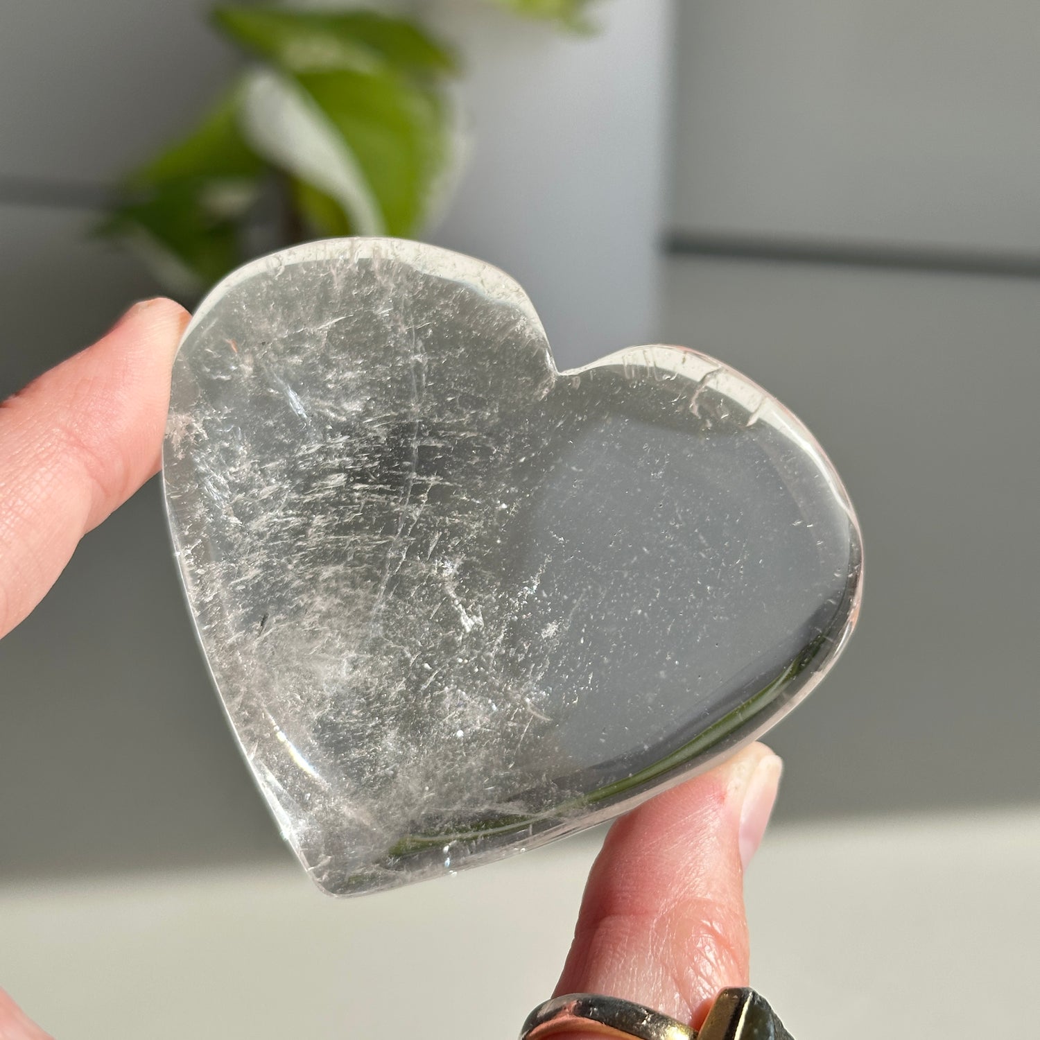 Clear Quartz Heart 6.9cm