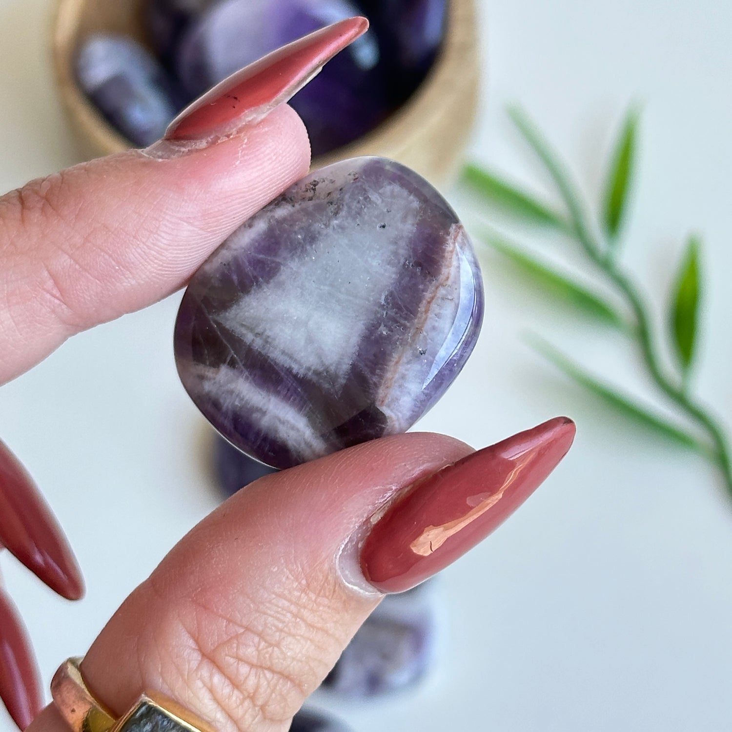 Chevron Amethyst Flat Stone Bra Buddy