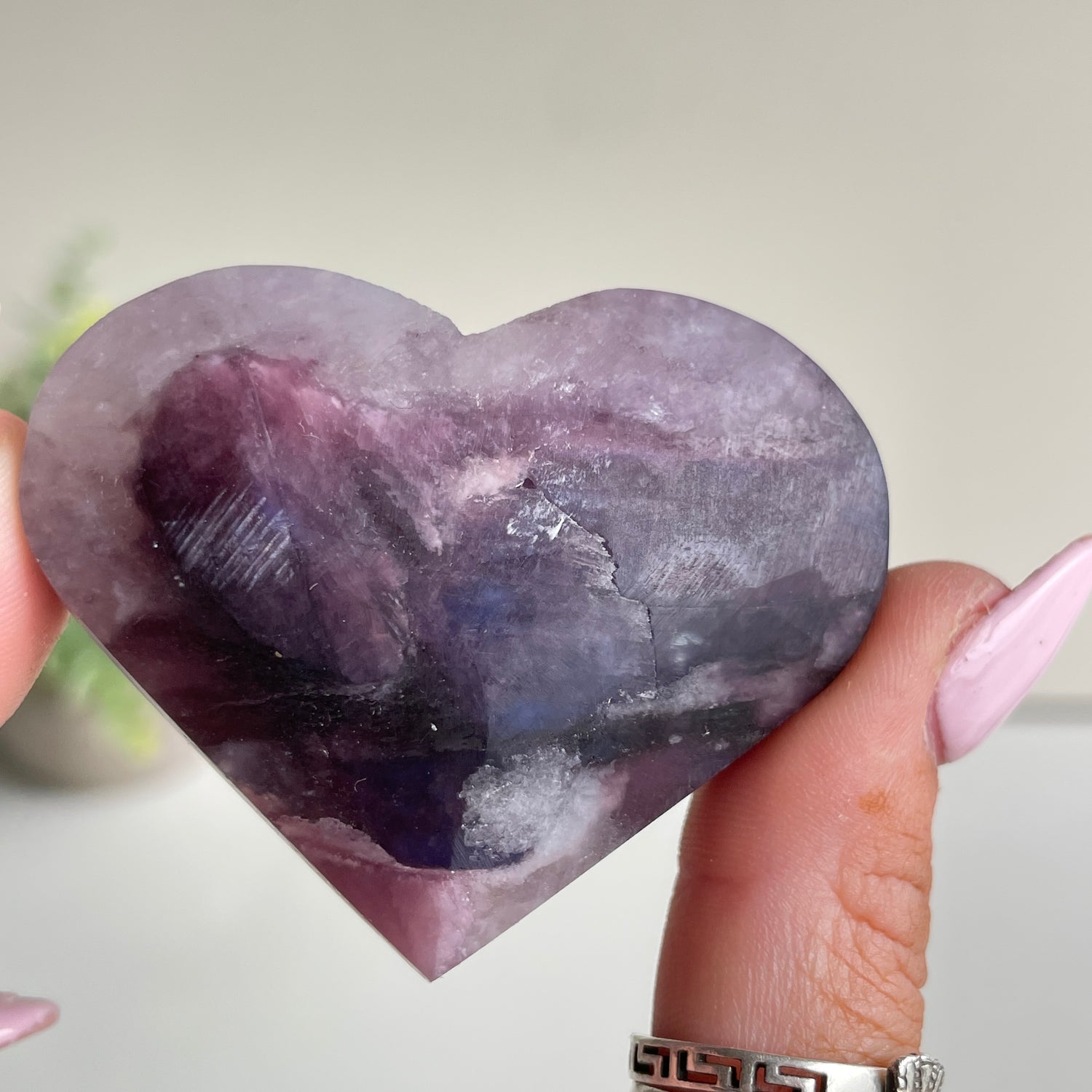 Lepidolite Mica Heart 5.2cm
