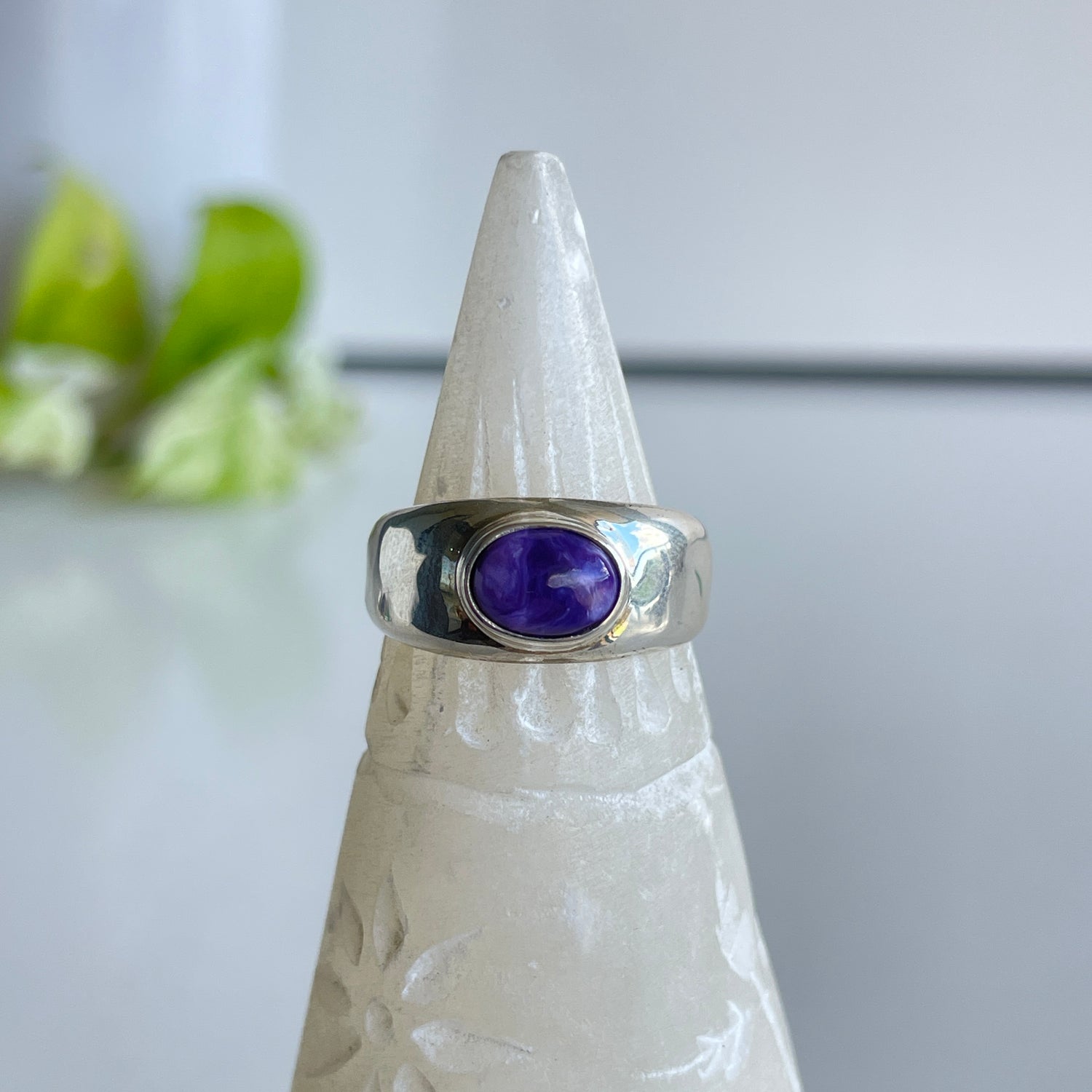 Charoite Oval Ring Sz7 007