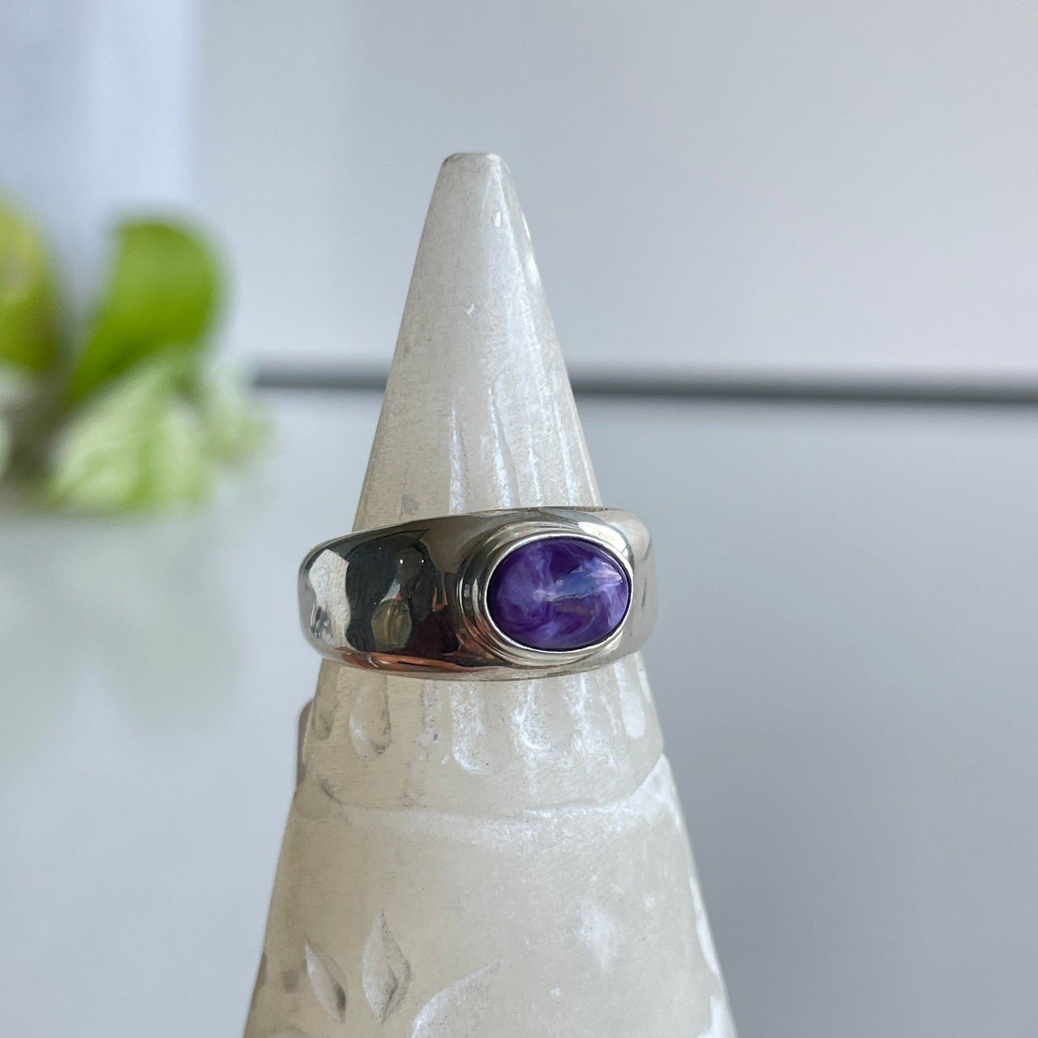 Charoite Oval Ring Sz7 007
