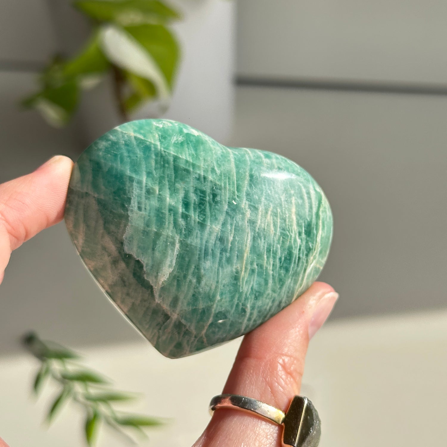 Amazonite Heart 6.4cm
