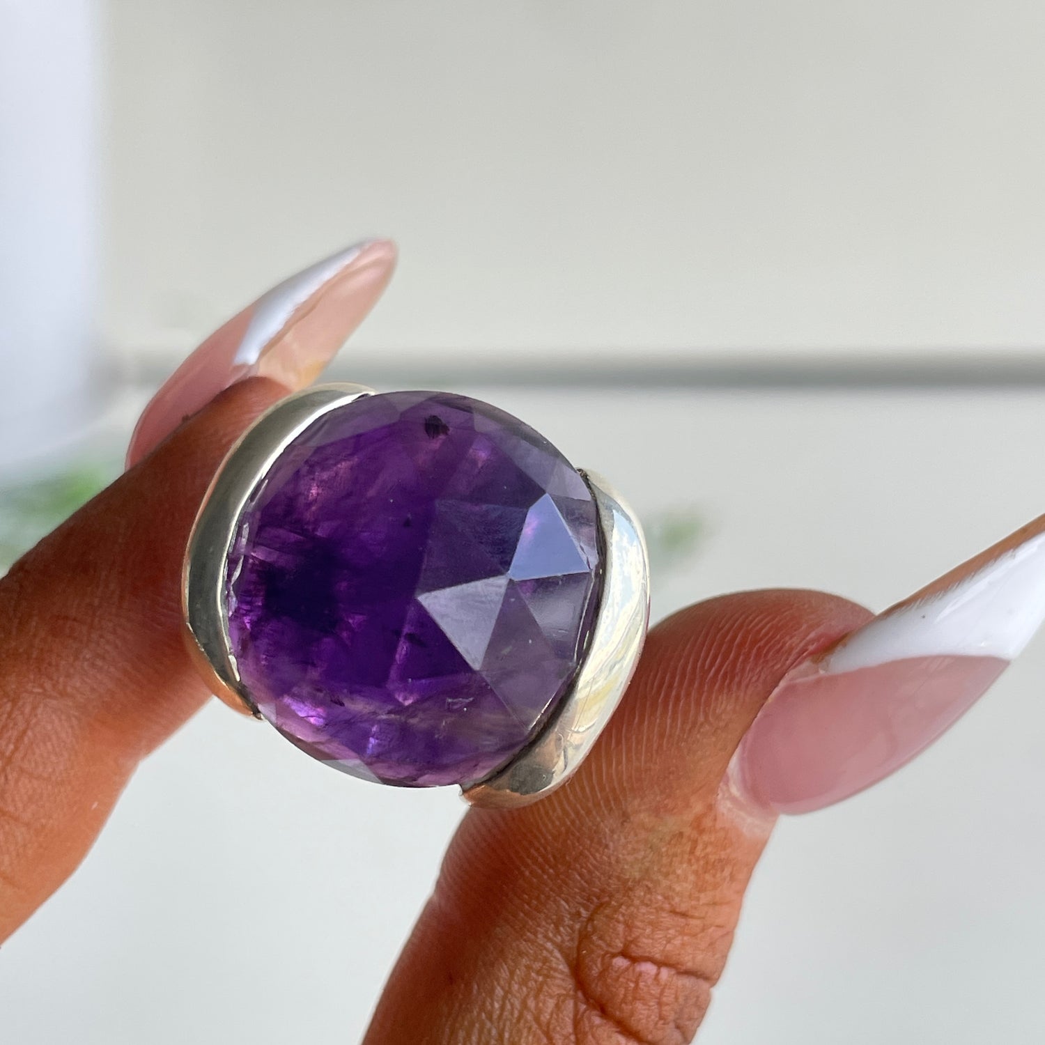 Amethyst Round Ring Sz6.5