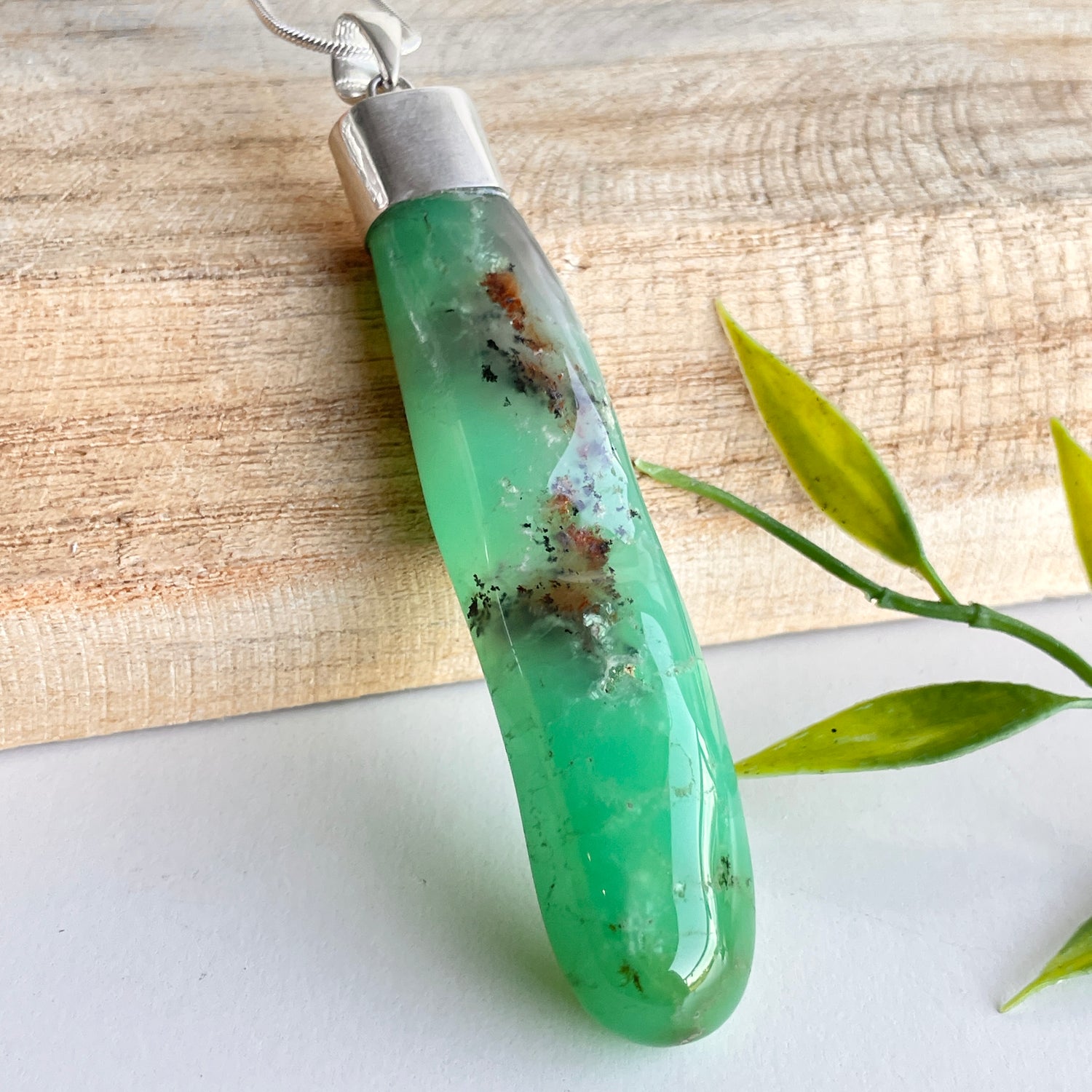 Chrysoprase Freeform Pendant