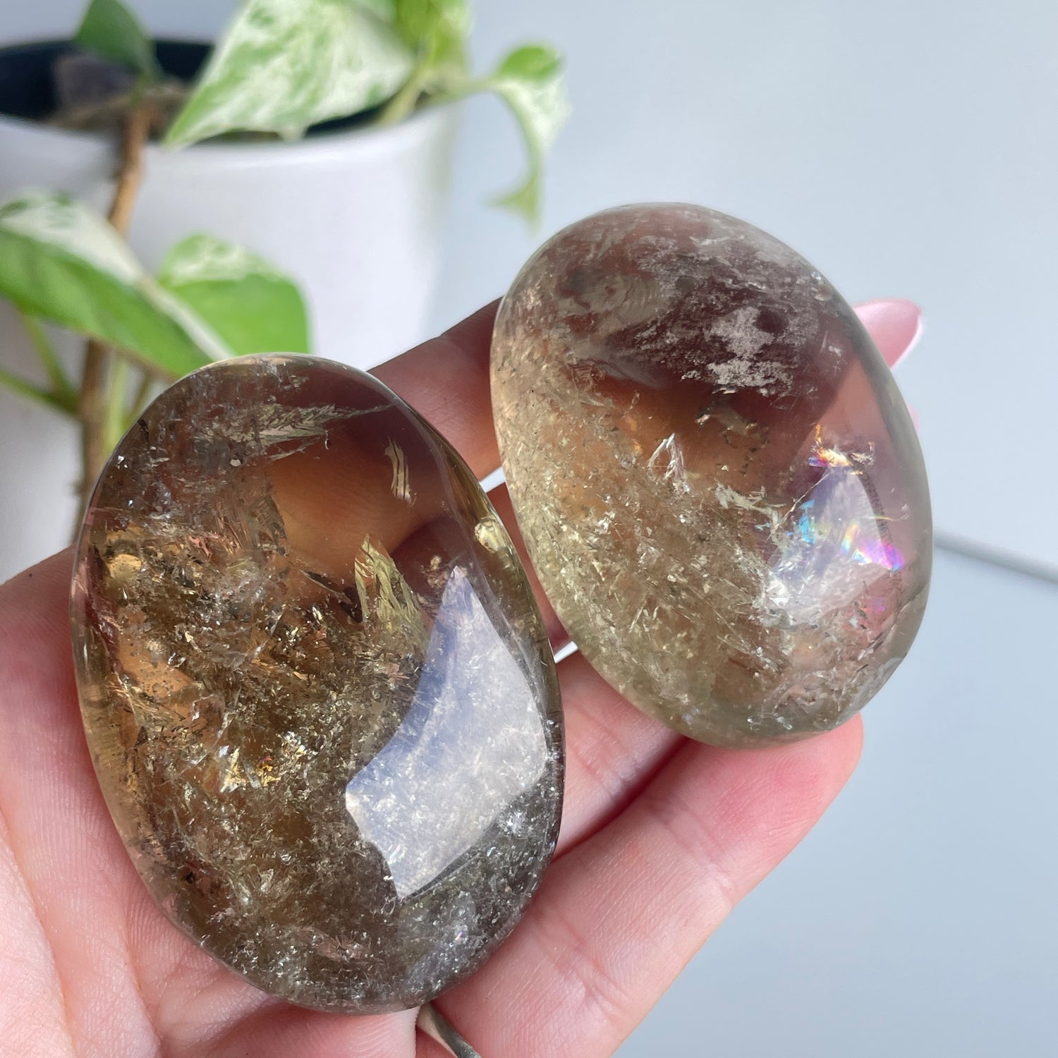 Smoky Citrine Palmstone Lge