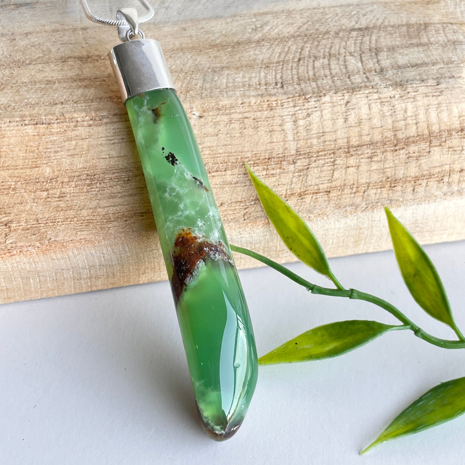 Chrysoprase Freeform Pendant