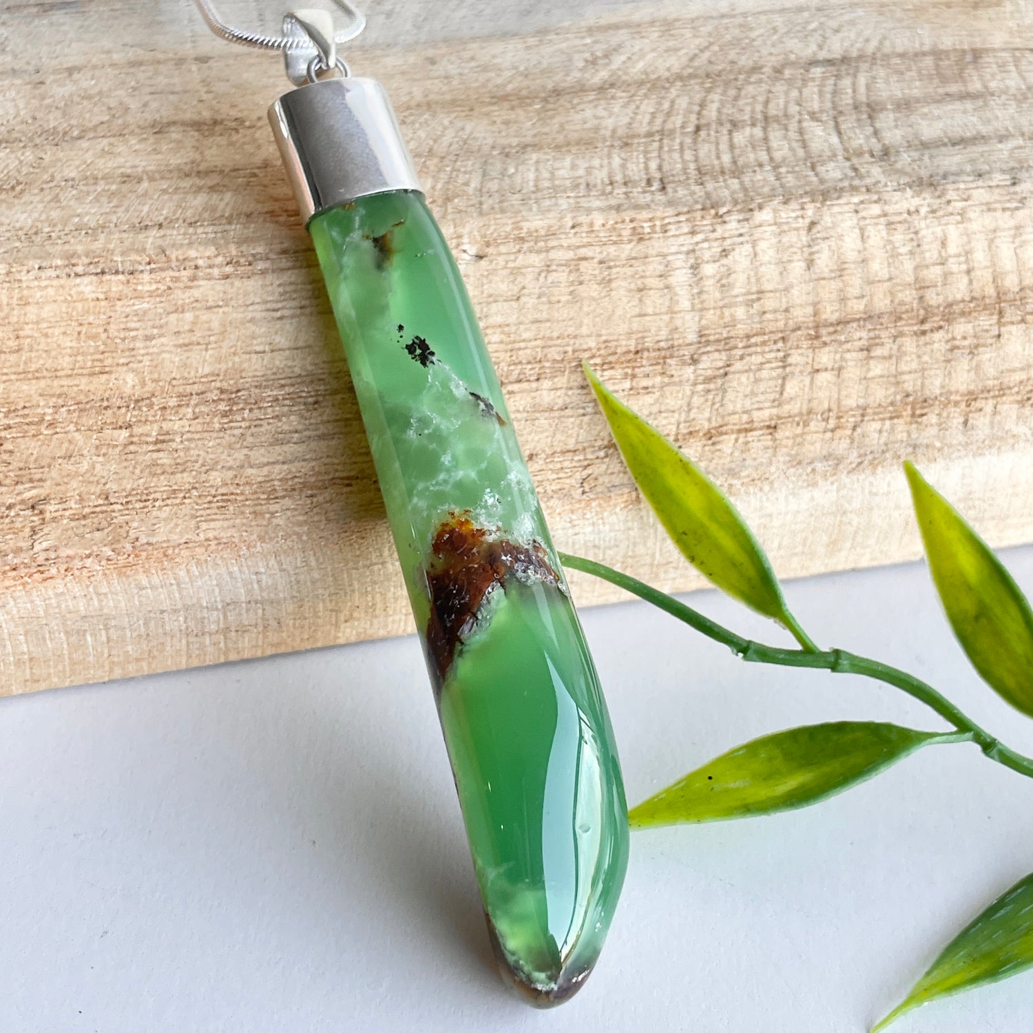 Chrysoprase Freeform Pendant