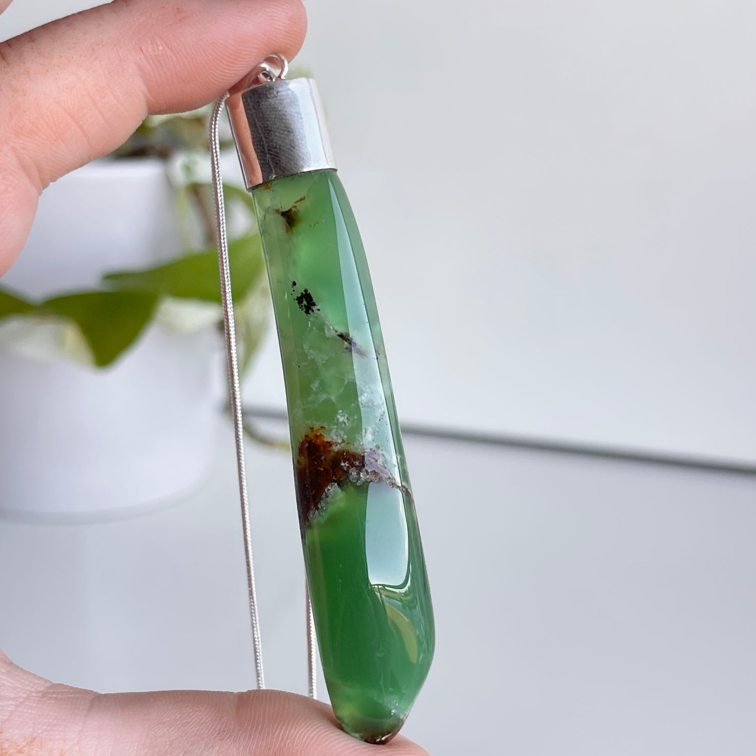 Chrysoprase Freeform Pendant