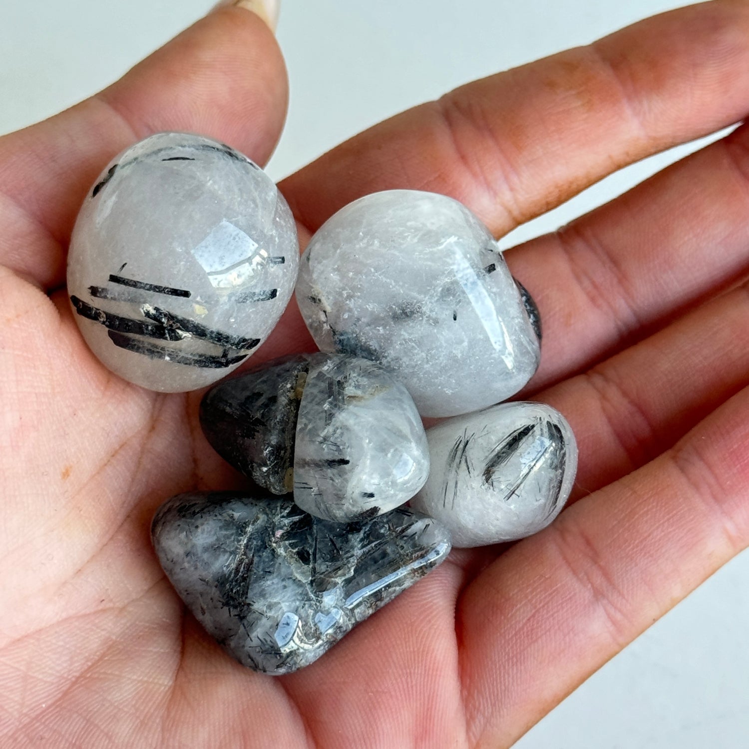 Tourmalinated Quartz Tumbled