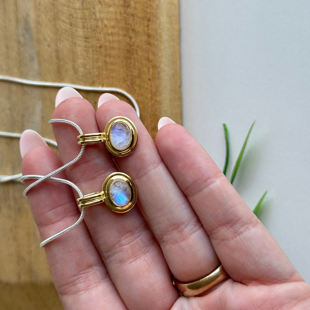 Gold Vermeil Moonstone Pendant