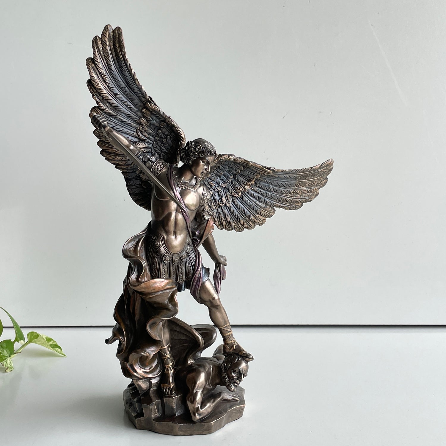 Archangel Michael Stepping On Demon Statue C575