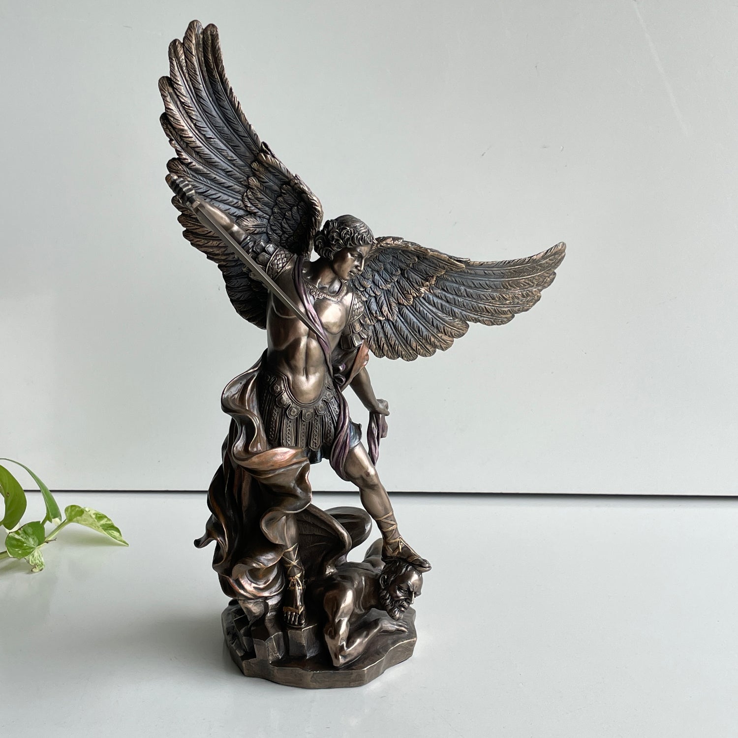 Archangel Michael Stepping On Demon Statue C575