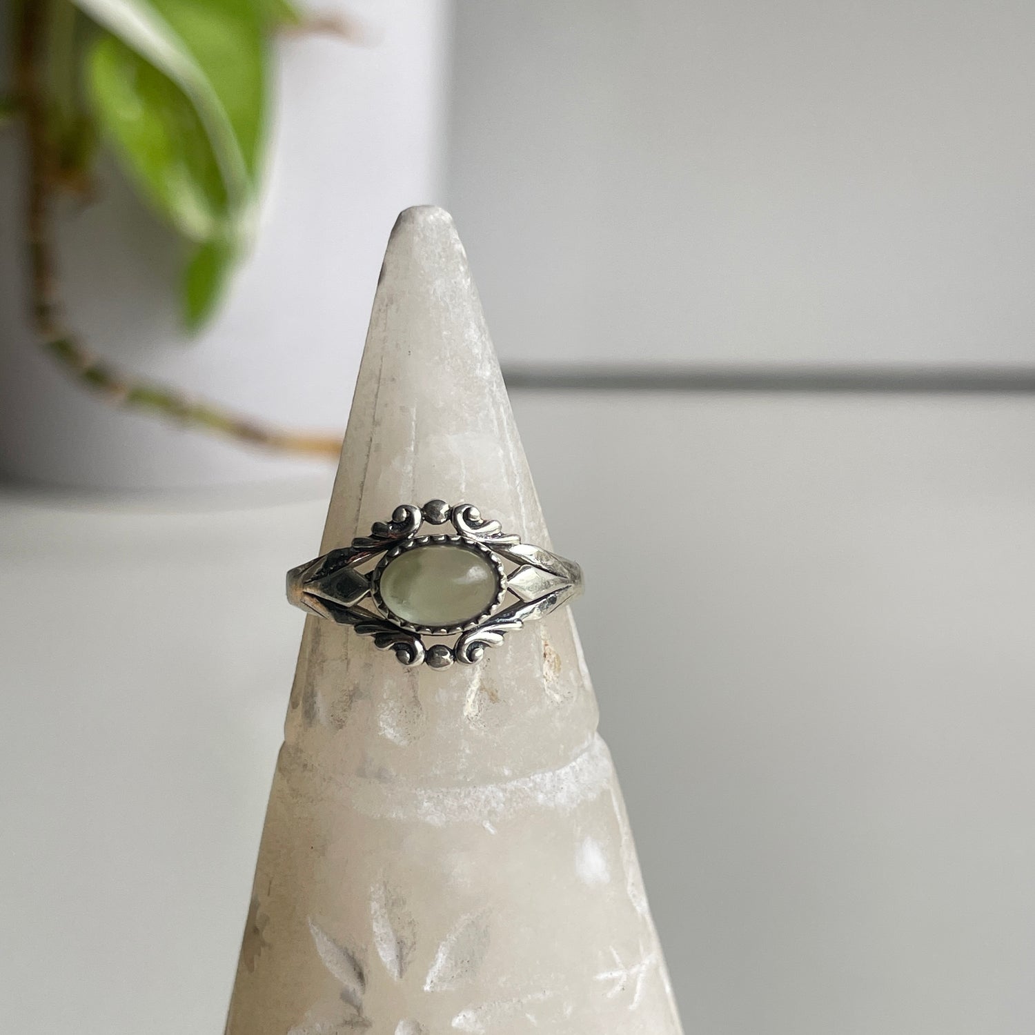 Prehnite Oval Ring