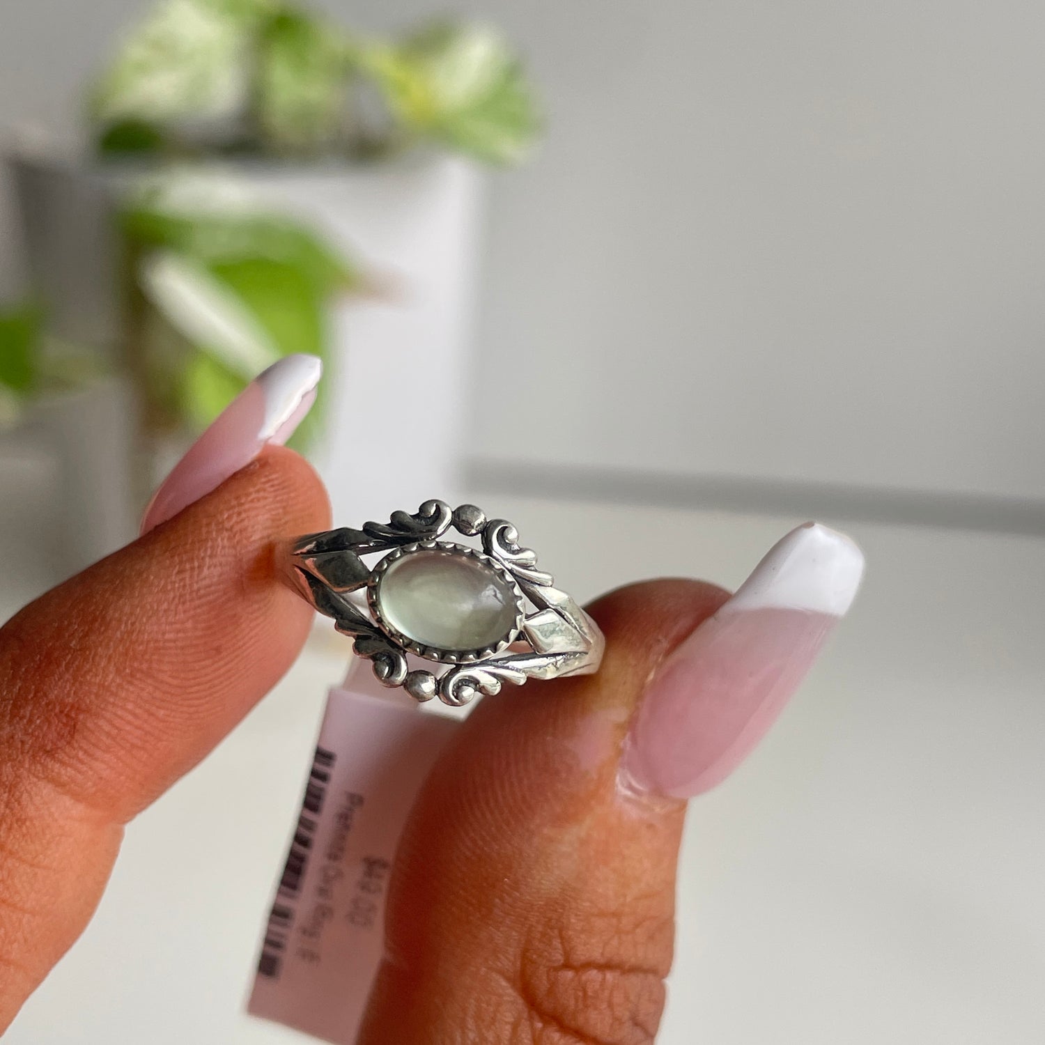 Prehnite Oval Ring