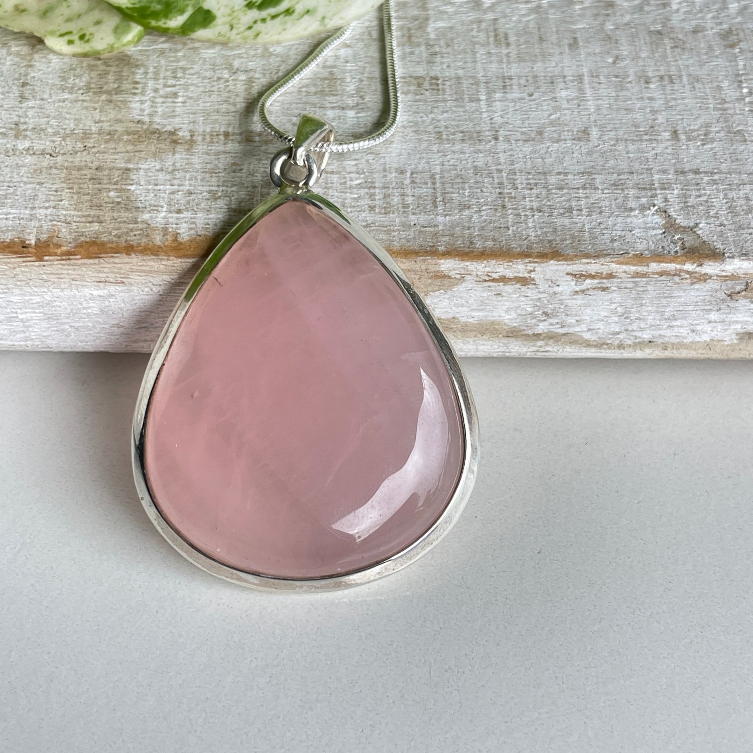 Rose Quartz Teardrop Pendant