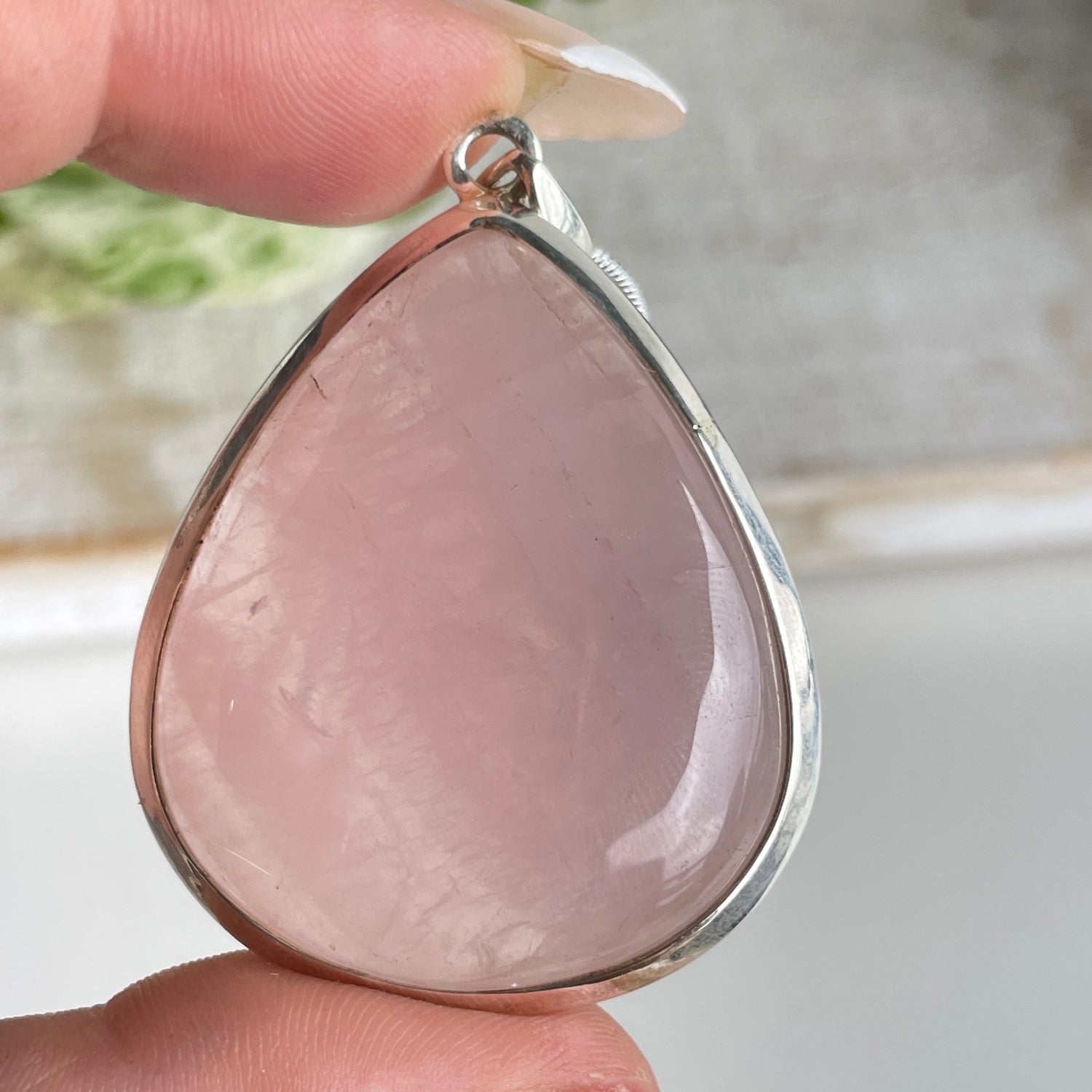 Rose Quartz Teardrop Pendant