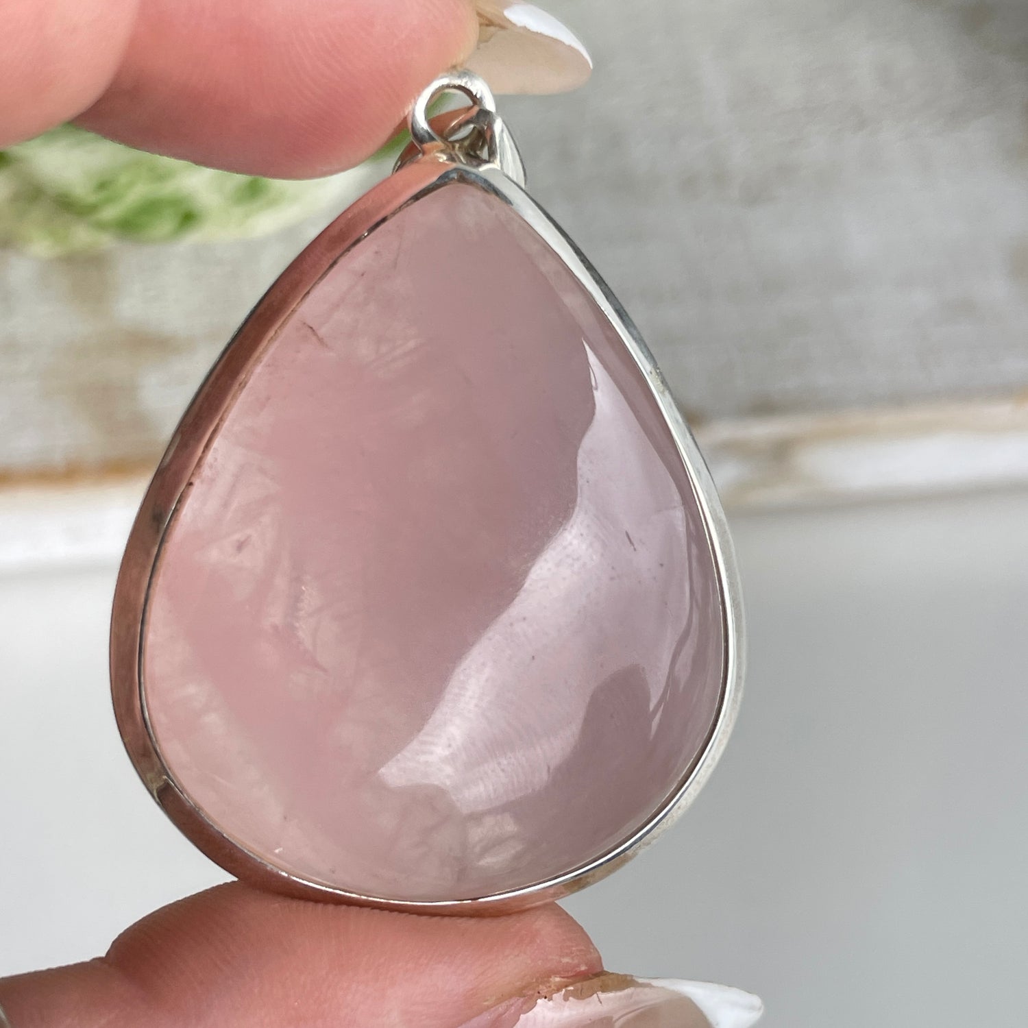 Rose Quartz Teardrop Pendant