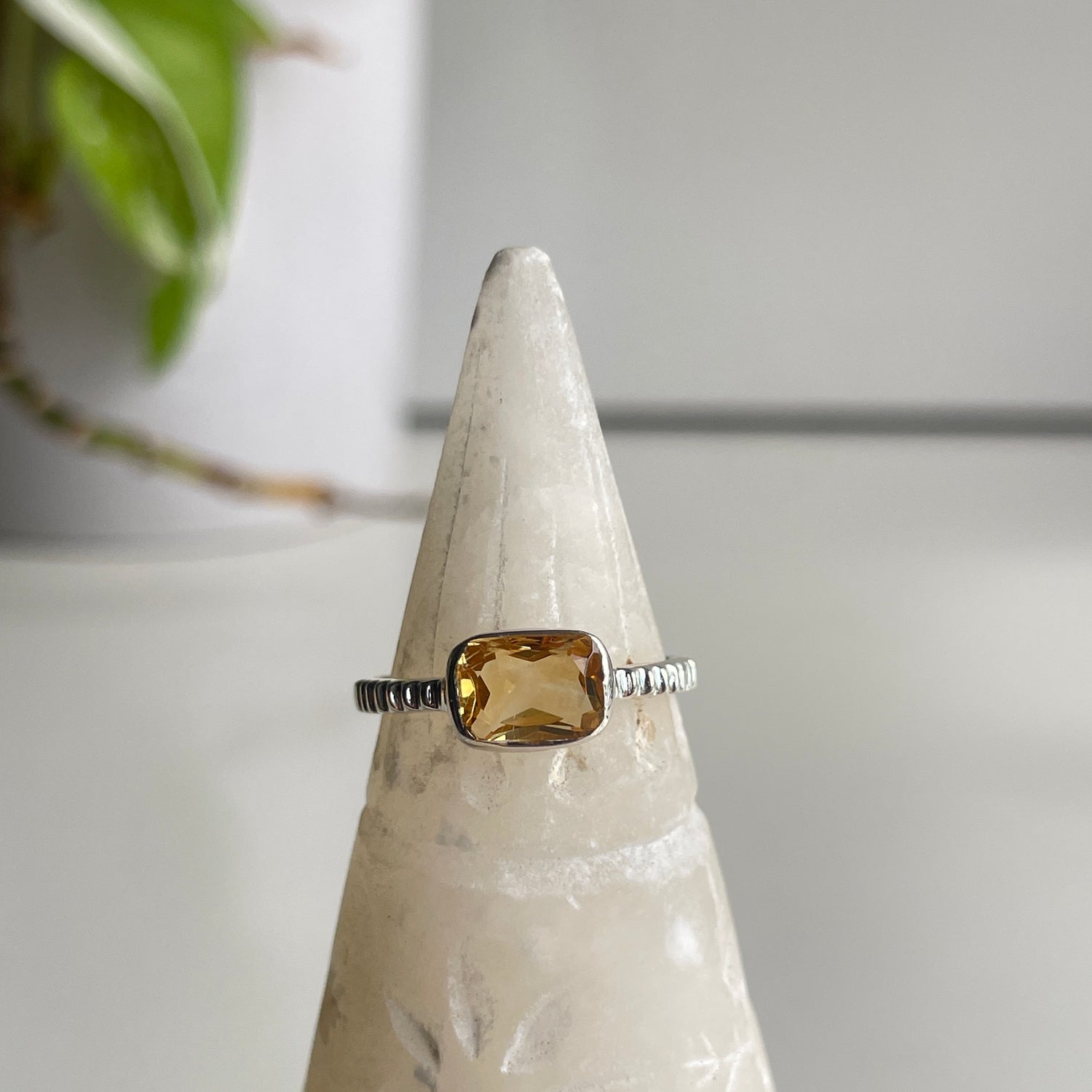 Citrine Rectangle Ring