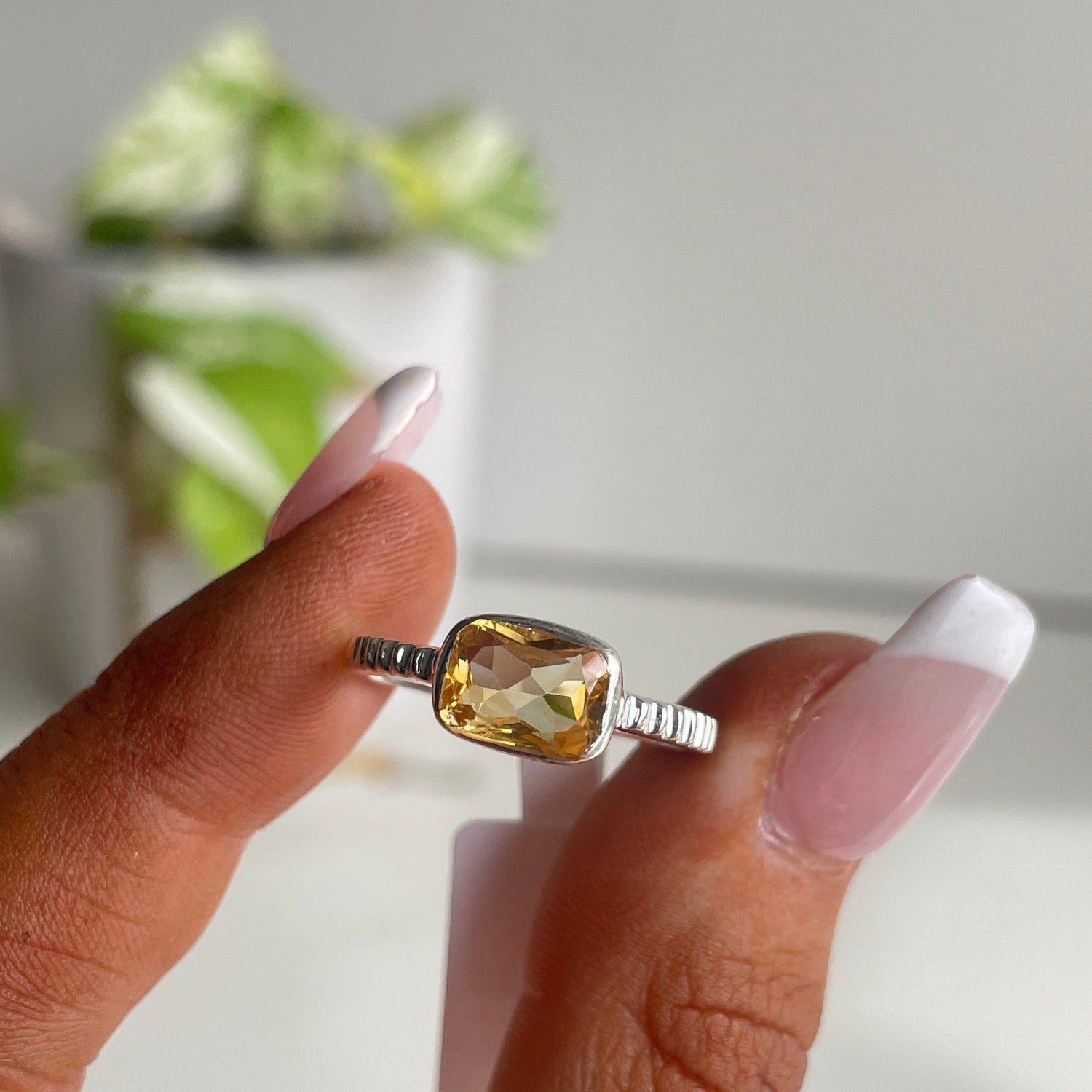 Citrine Rectangle Ring